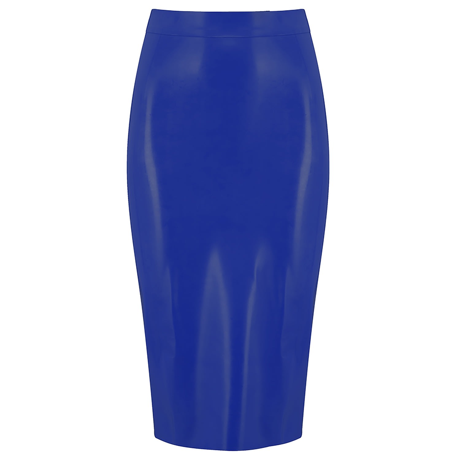 Elissa Poppy Women's Latex Midi Skirt - Blue In Blue