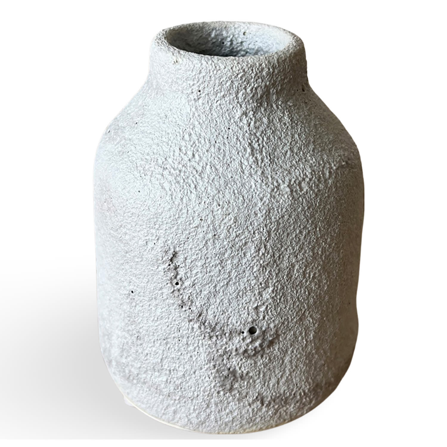 Grey Gray Crater Small Bottle Vase Gina Desantis Ceramics