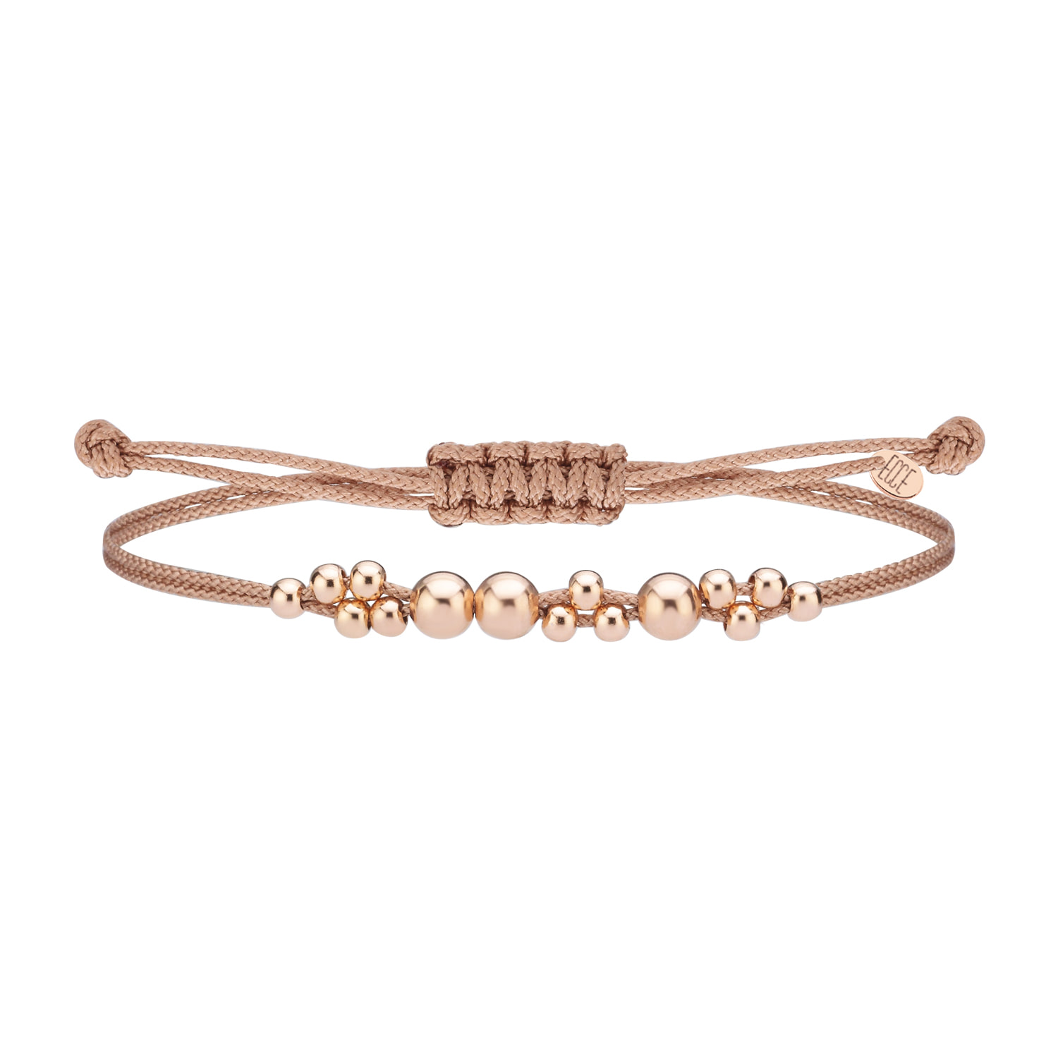 Ecce | Artisan Diamonds Women's Red / Pink 14k Rose Gold Dancing Bubble Ball Bracelet W/ Red Rope In Multi
