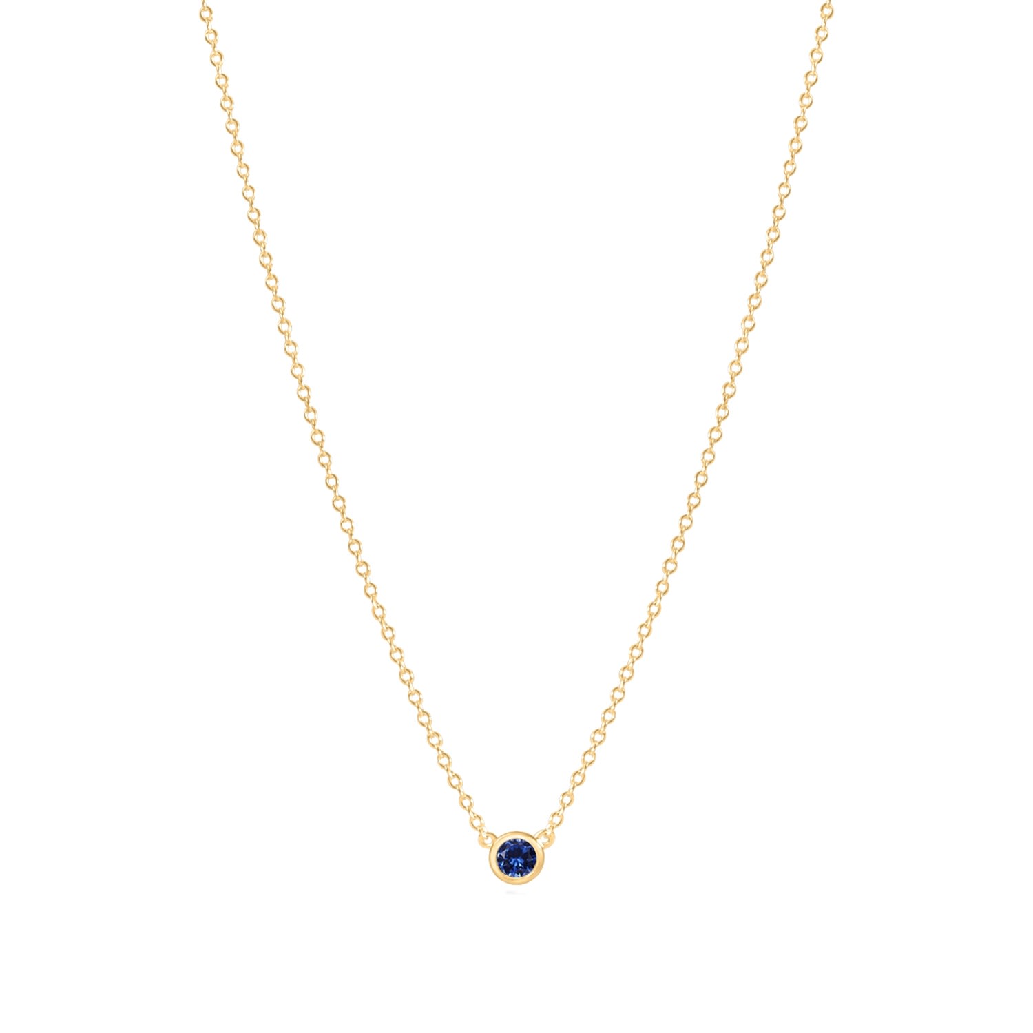 Women’s Sapphire September Birthstone Necklace Recycled 18K Gold Vermeil La Côte Club