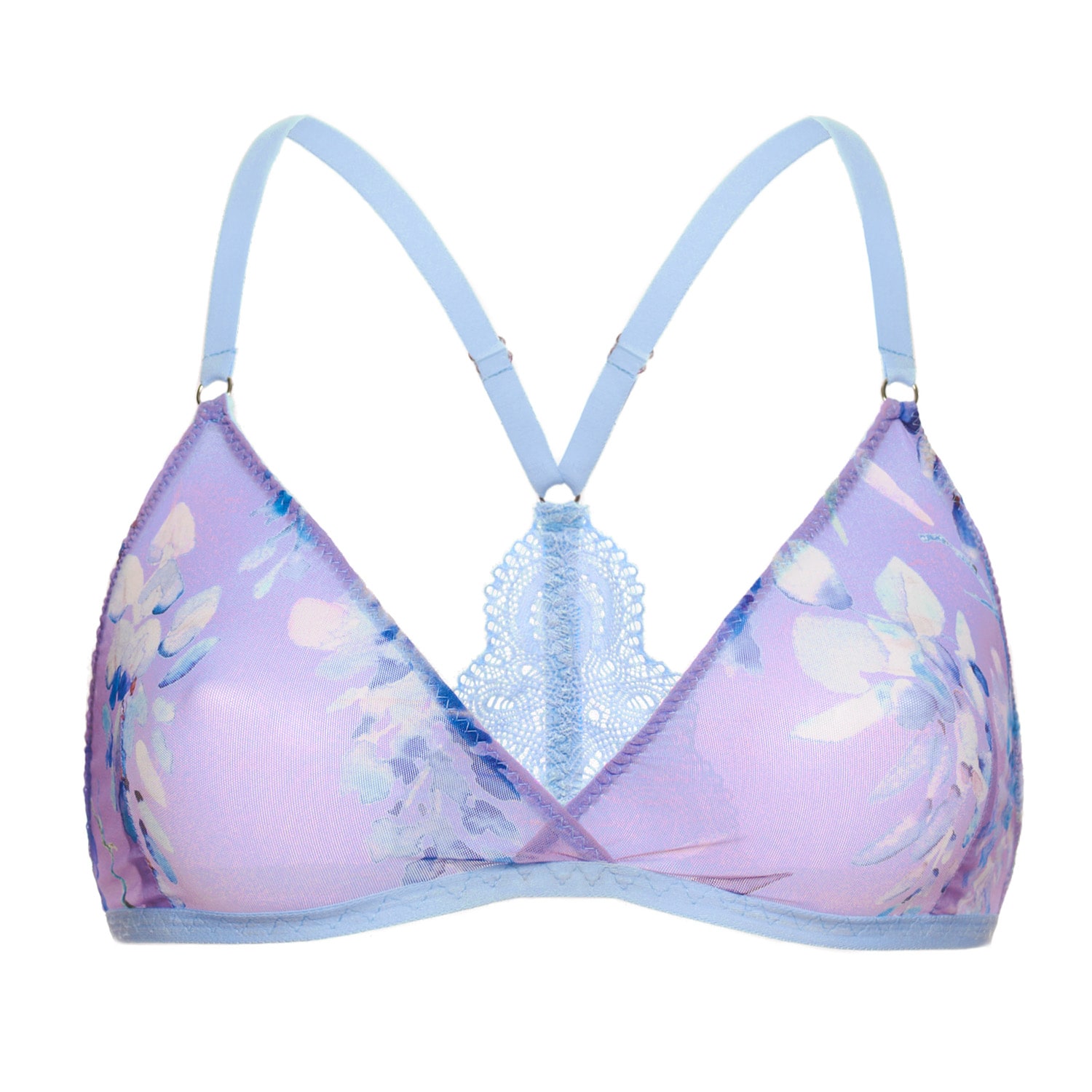 Women’s Blue Sheer Purple Wisteria Bralette Small Luciela