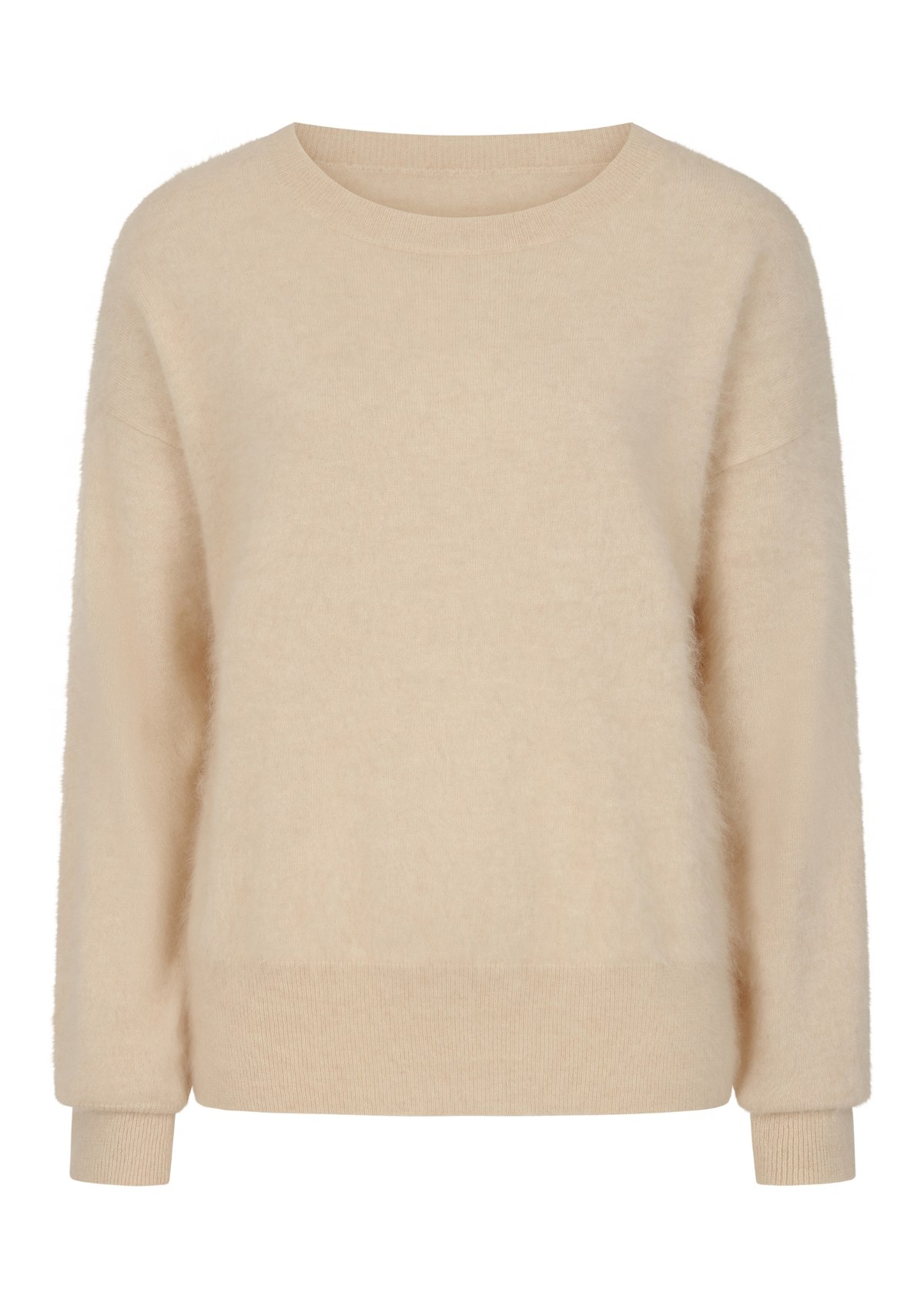 Loop Cashmere Women's Neutrals / White Brushed Cashmere Sweater In Porcelaine White In Neutral