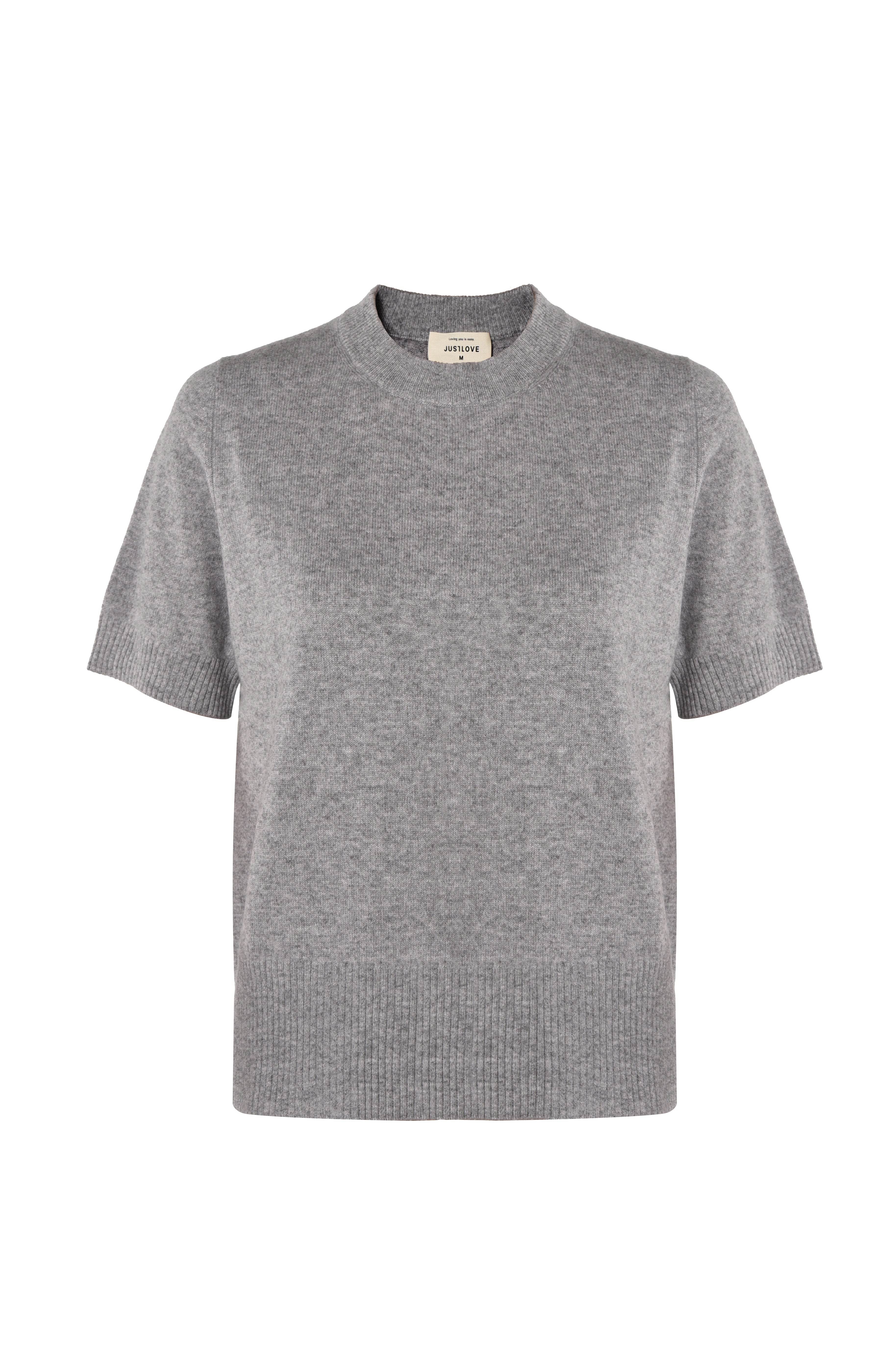 Justlove Women's Grey Merino / Cashmere Sweater With Short Sleeves Shorty Gray In Grey