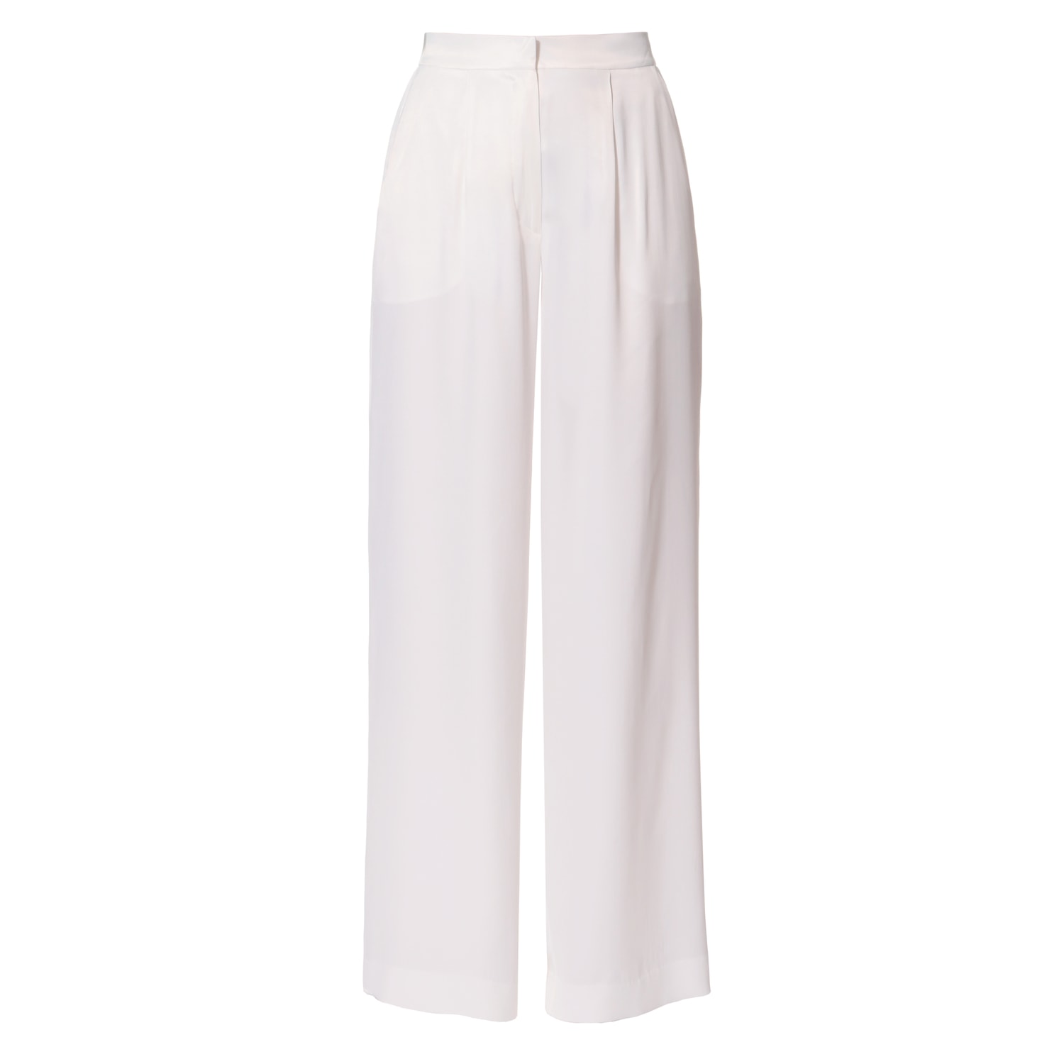Aggi By Halewski Women's Olivia Bright White Wide Trousers In White