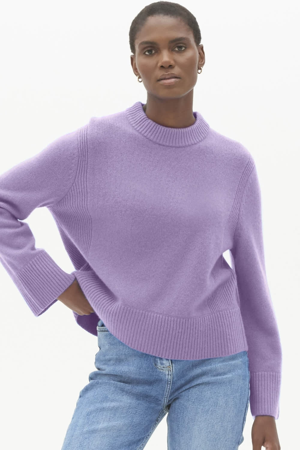  Other Stories mock neck sweater in lilac