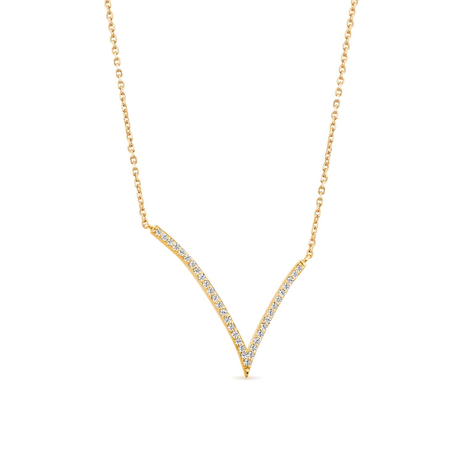 Sally Skoufis Women's Shine Necklace With Man Made Cz Diamond Stimulant In Sterling Silver & 18k Gold Vermeil In Gold