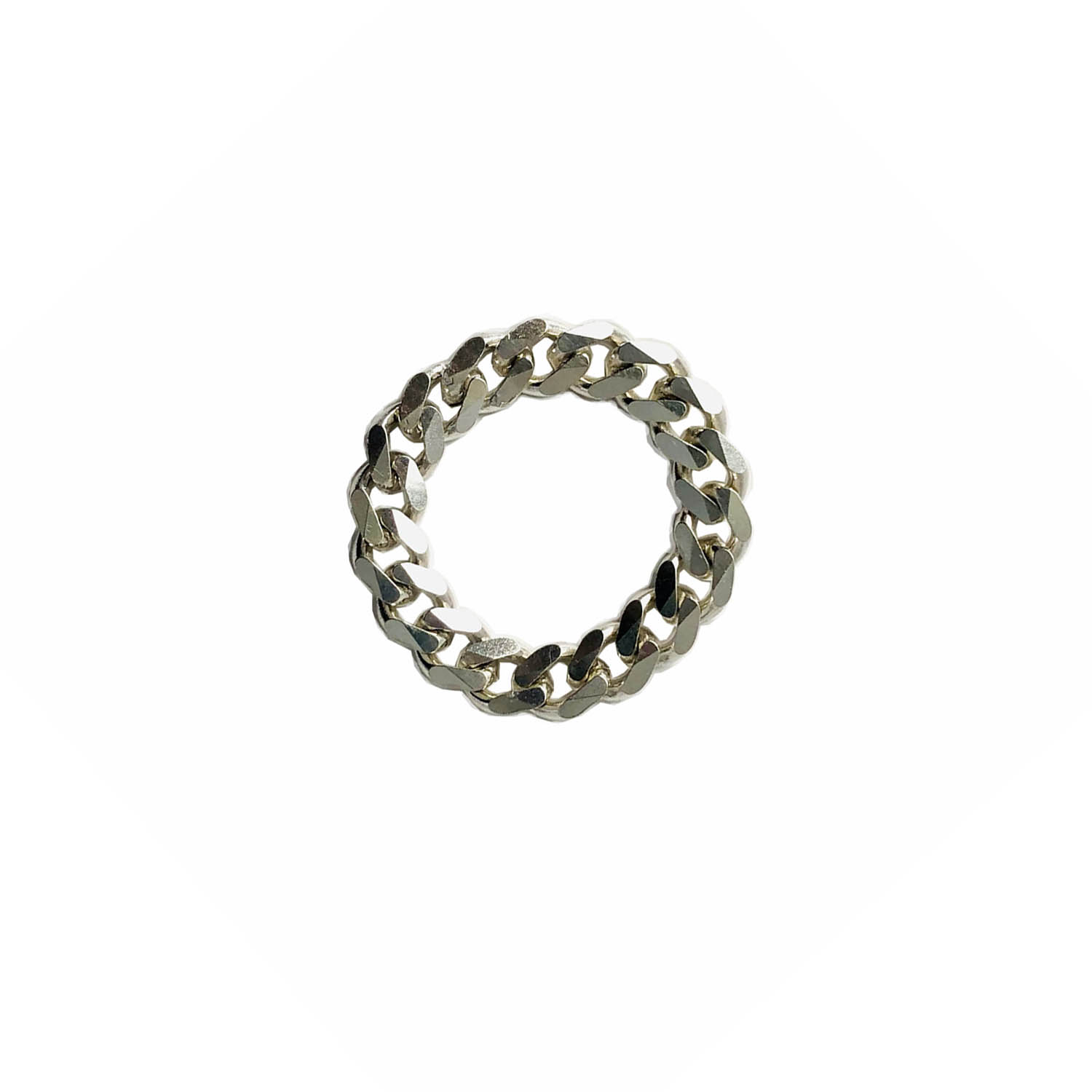 Women’s Sterling Silver Curb Chain Ring Aki Roc Jewelry