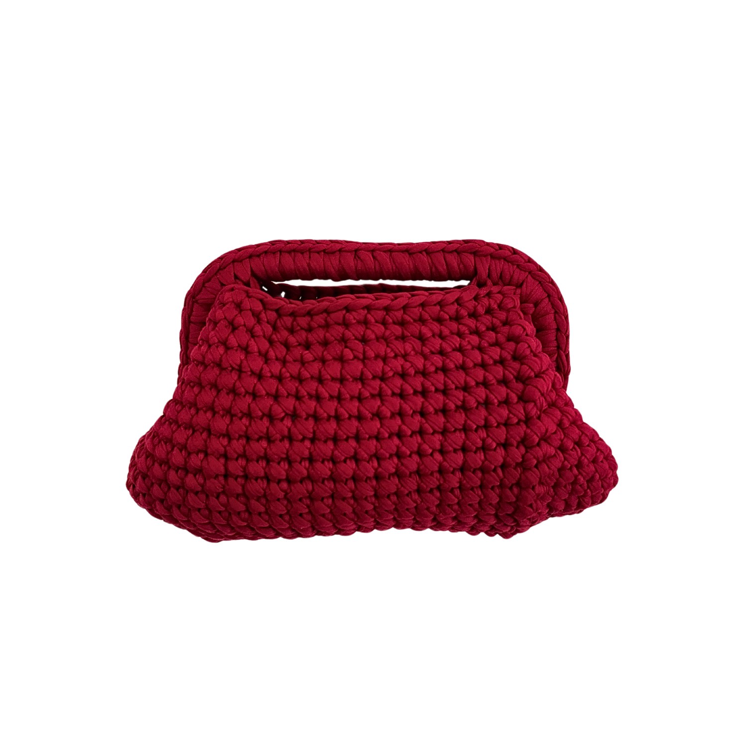 Pink Haley Women's Red / Brown Cali Top Handle Knit Clutch In Wine In Red/brown