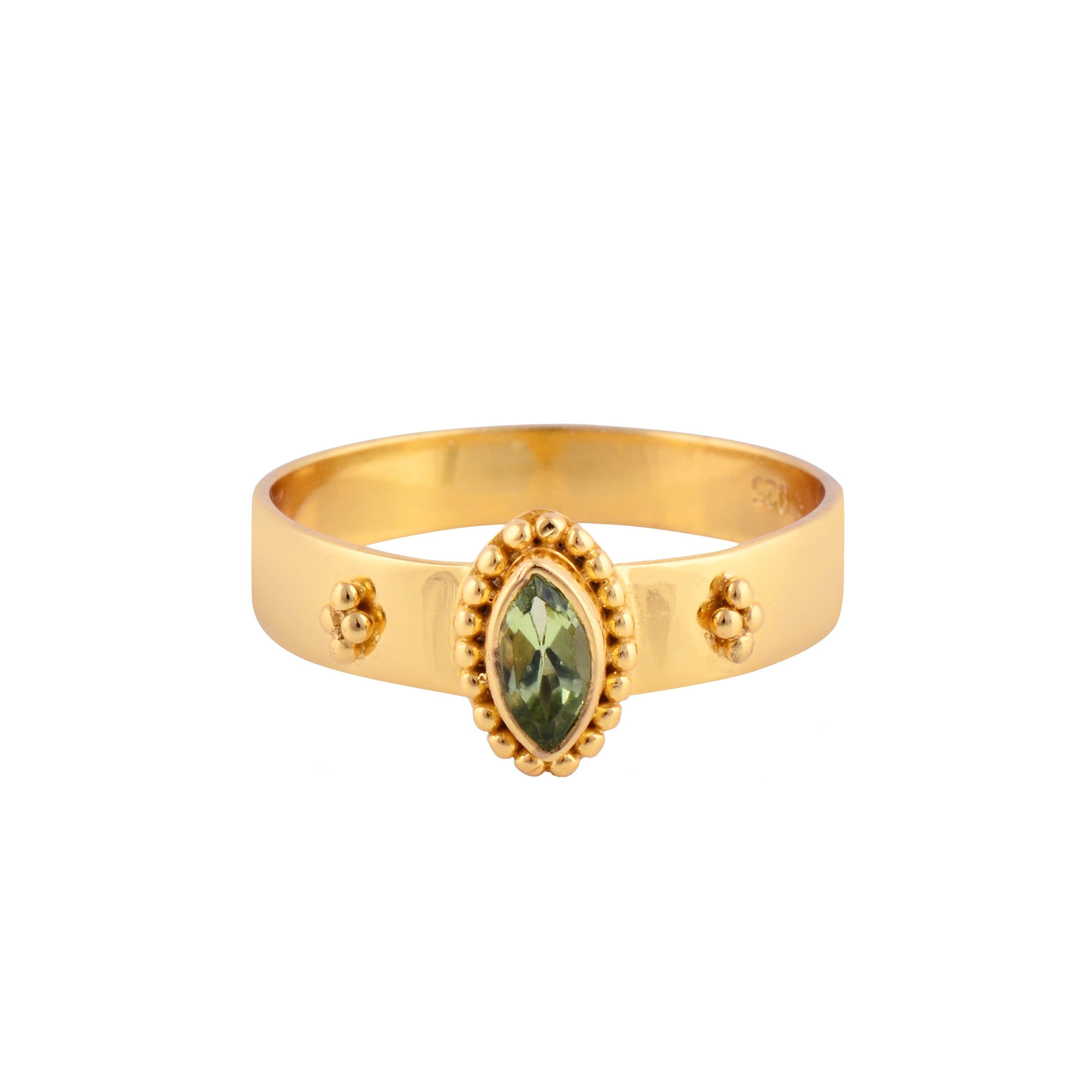 Women’s Gold / Green The Umalas Gold Vermeil Ring - Peridot Cantik by Camilla