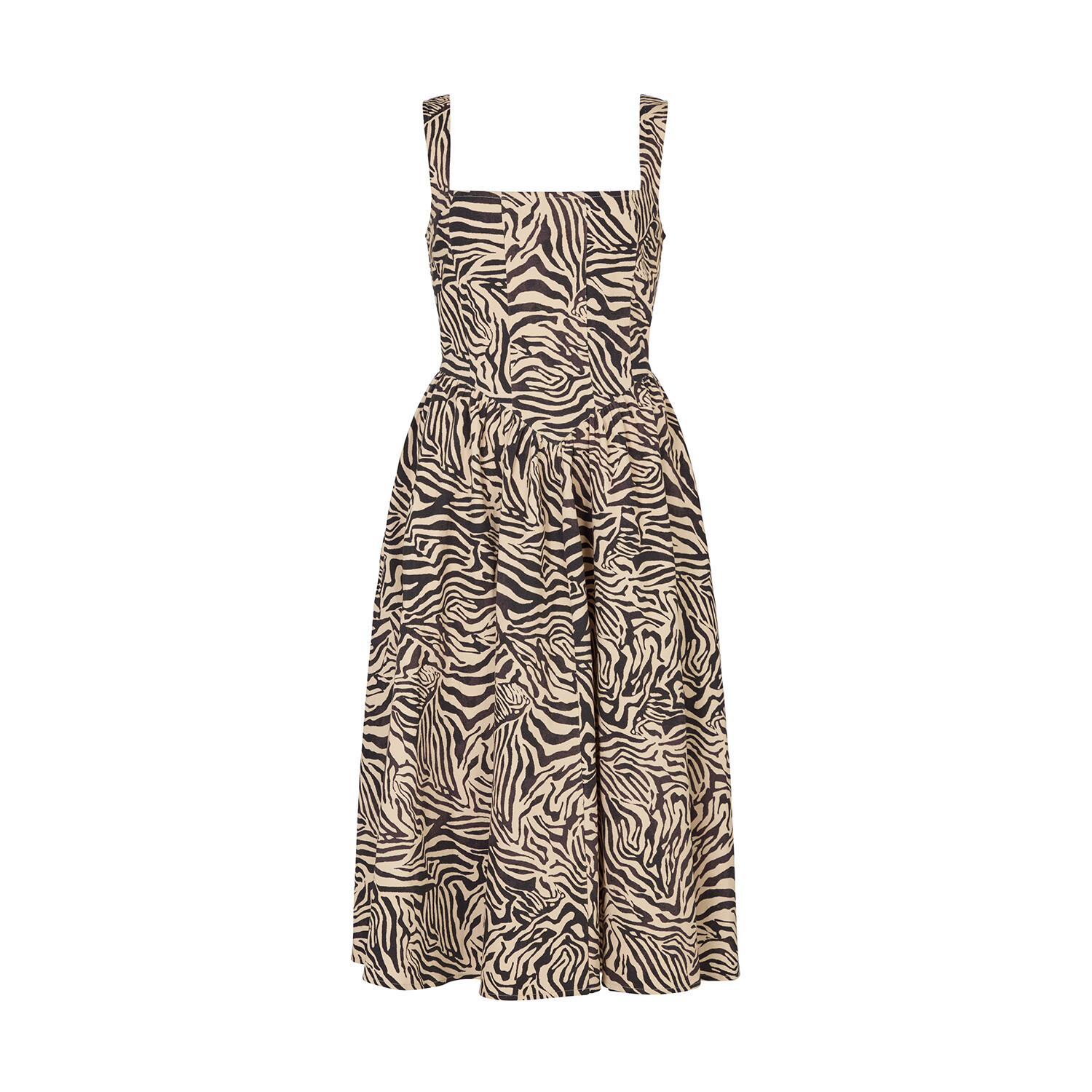 Hayley Corset Inspired Zebra Print Midi Dress In Multi | Lily and Lionel |  Wolf & Badger