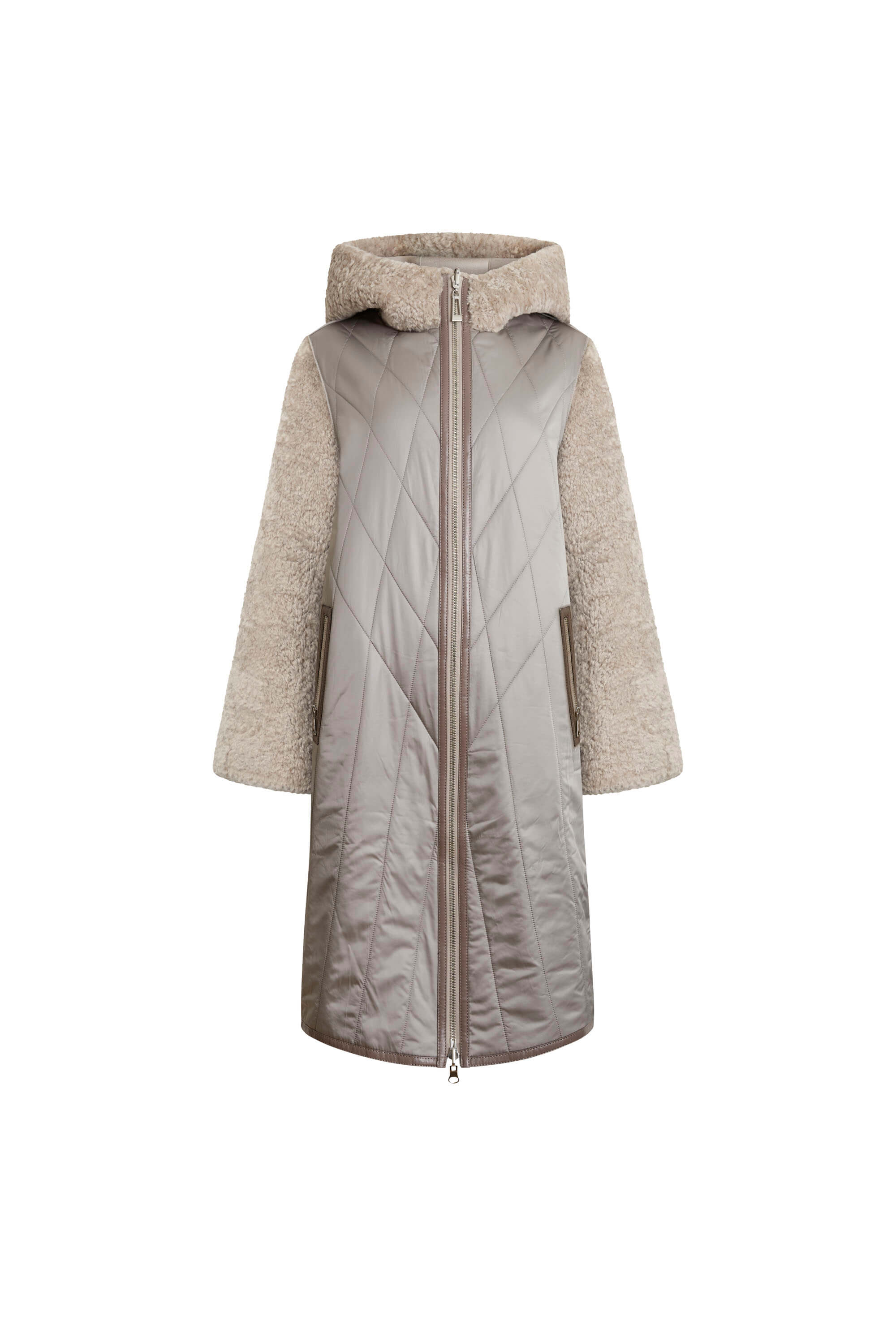 James Lakeland Women's Grey Diamond Pattern Coat In Grey