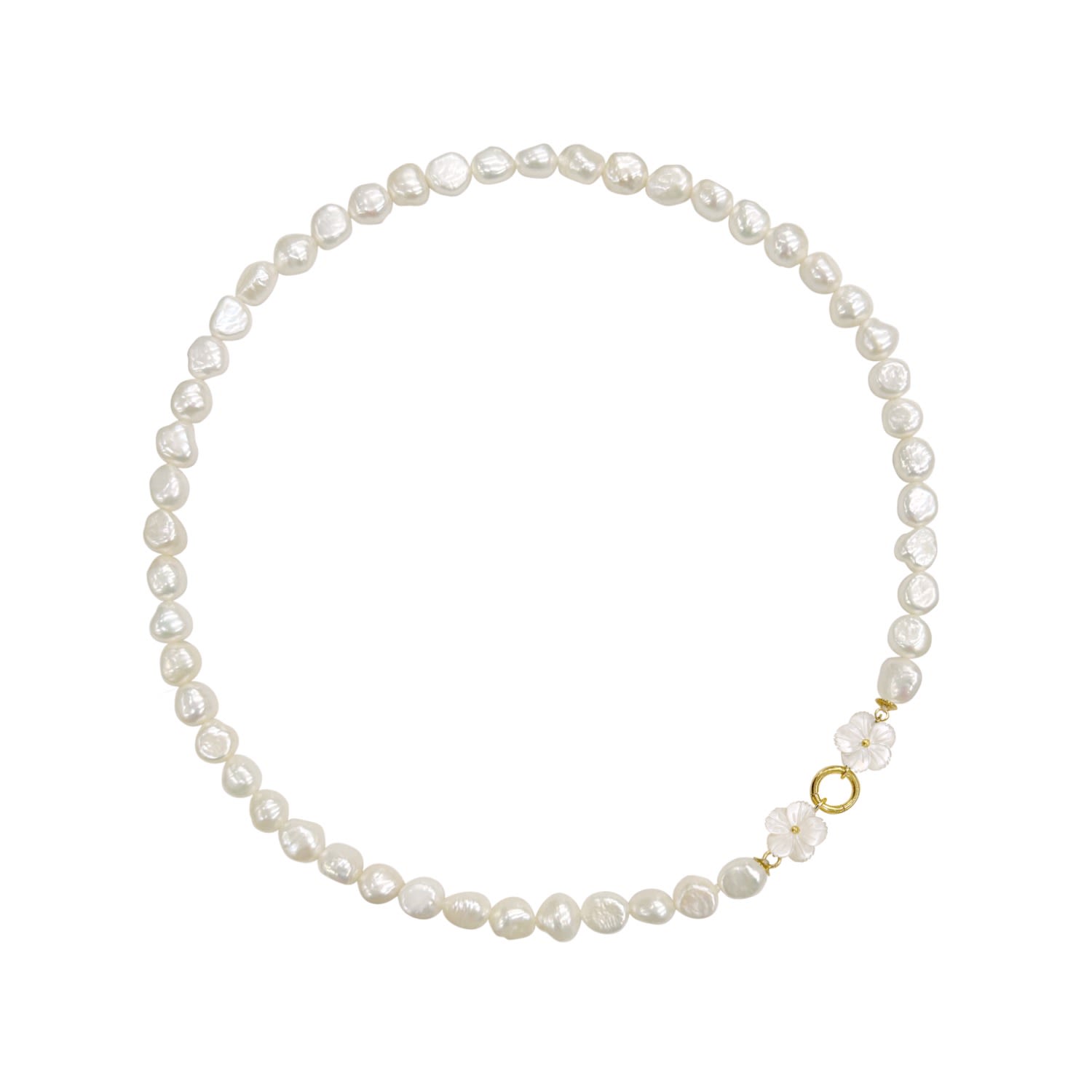 Alegoria Jewellery Women's White / Gold Cleito Duo Necklace - White Pearl