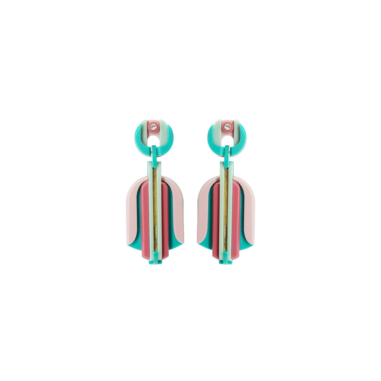 Gissa Bicalho Women's Handmade Acrylic Earring Protea Candy Pink In Multi