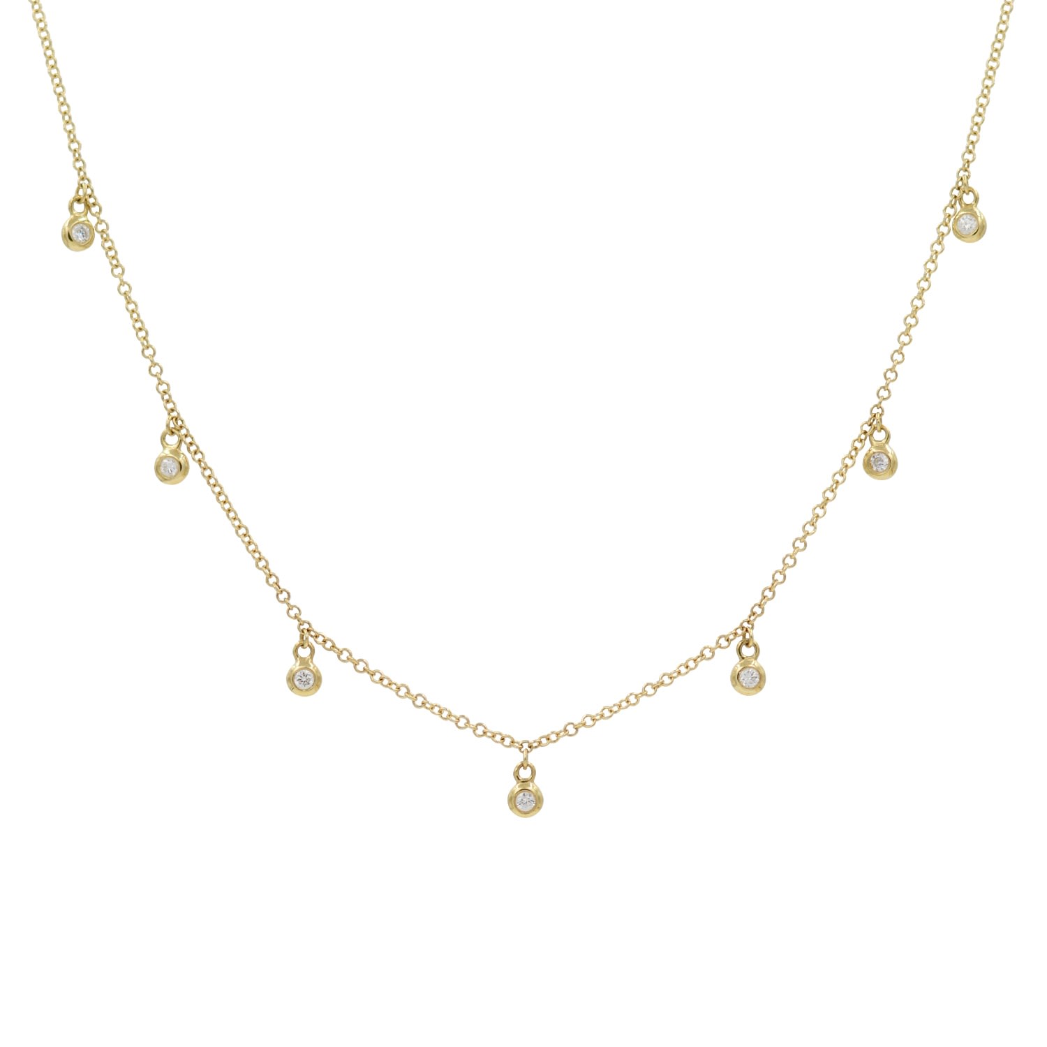 Women’s Gold Orbits Choker With Mini Diamond Drops Kamaria