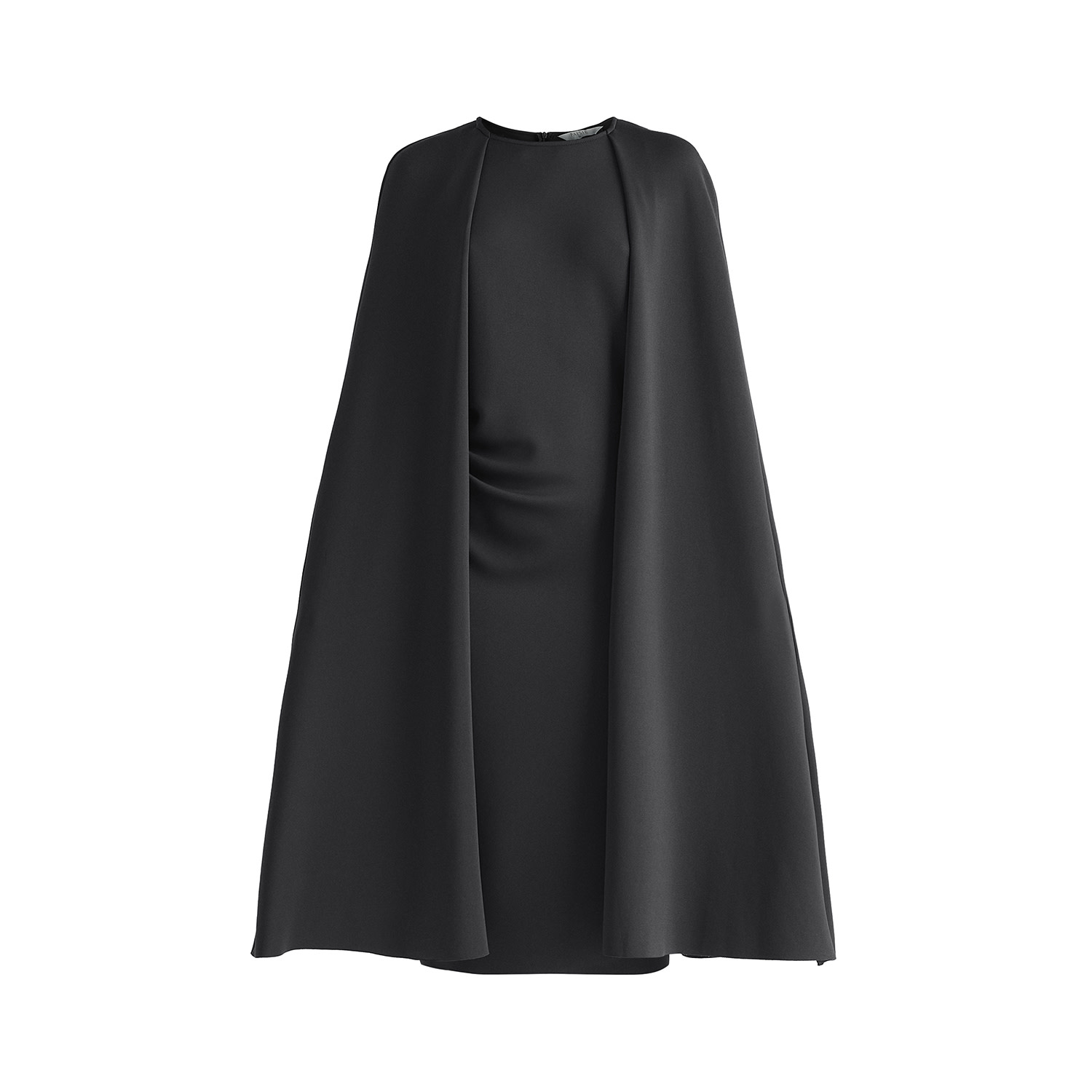 Women's Cape Sleeves Dress With Waist Details In Black | Extra Large | Paisie