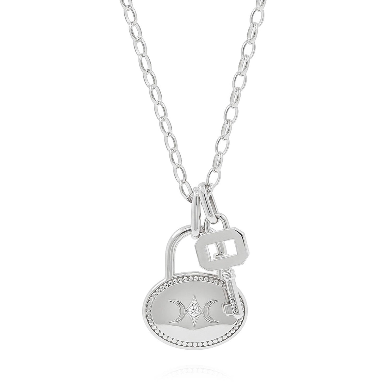 Women’s Côtê Caché Lock & Key Chain Necklace Silver Côté Caché