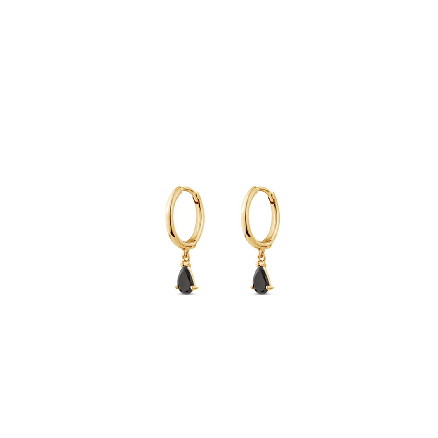 Sally Skoufis Women's Gold / Black Pure Drop Alchemy Huggie Earrings With Man Made Black Cz Diamond Stimulant In S In Multi