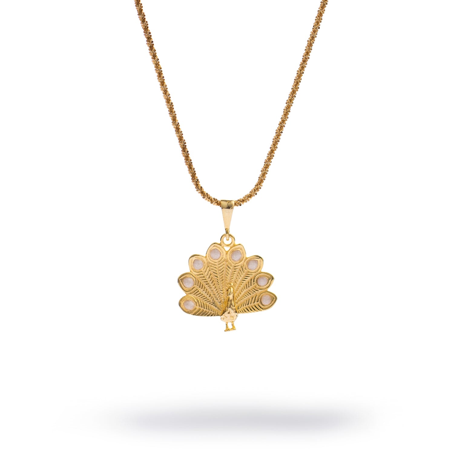 Ebru Jewelry Women's Celestial Feather White Enamel Necklace - Gold In Gold