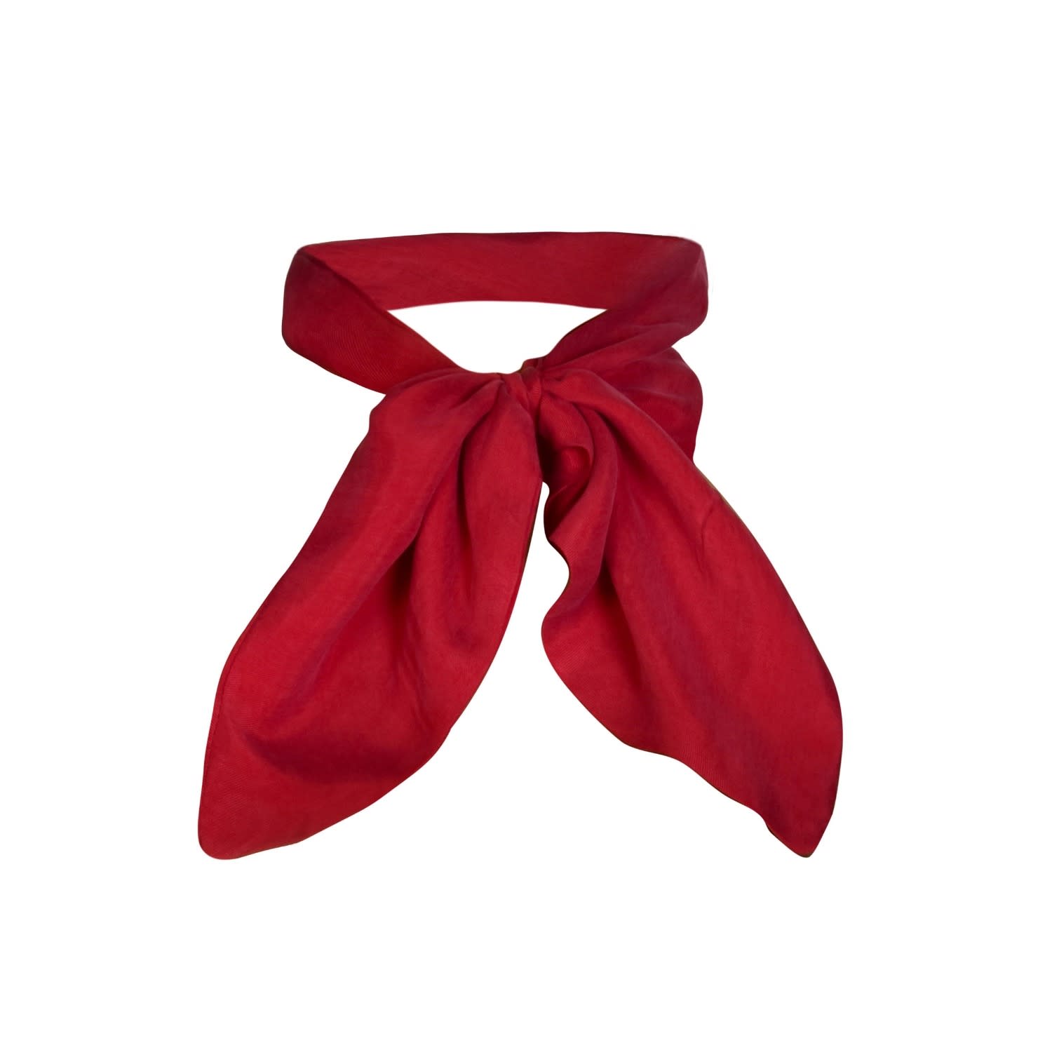 red silk neck scarf