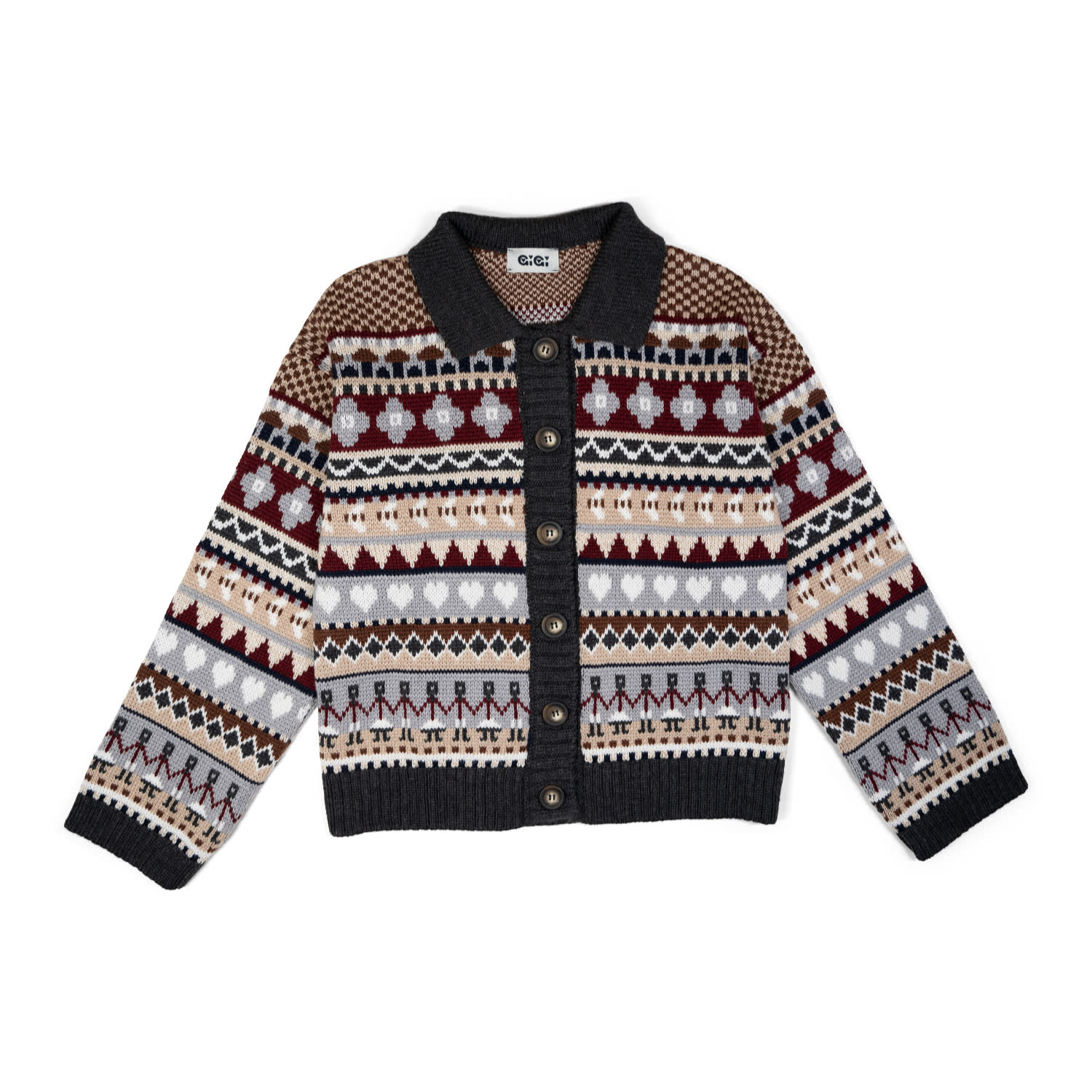 Gigi Knitwear Women's Bee Garden Cardigan Brown Multi In Brown