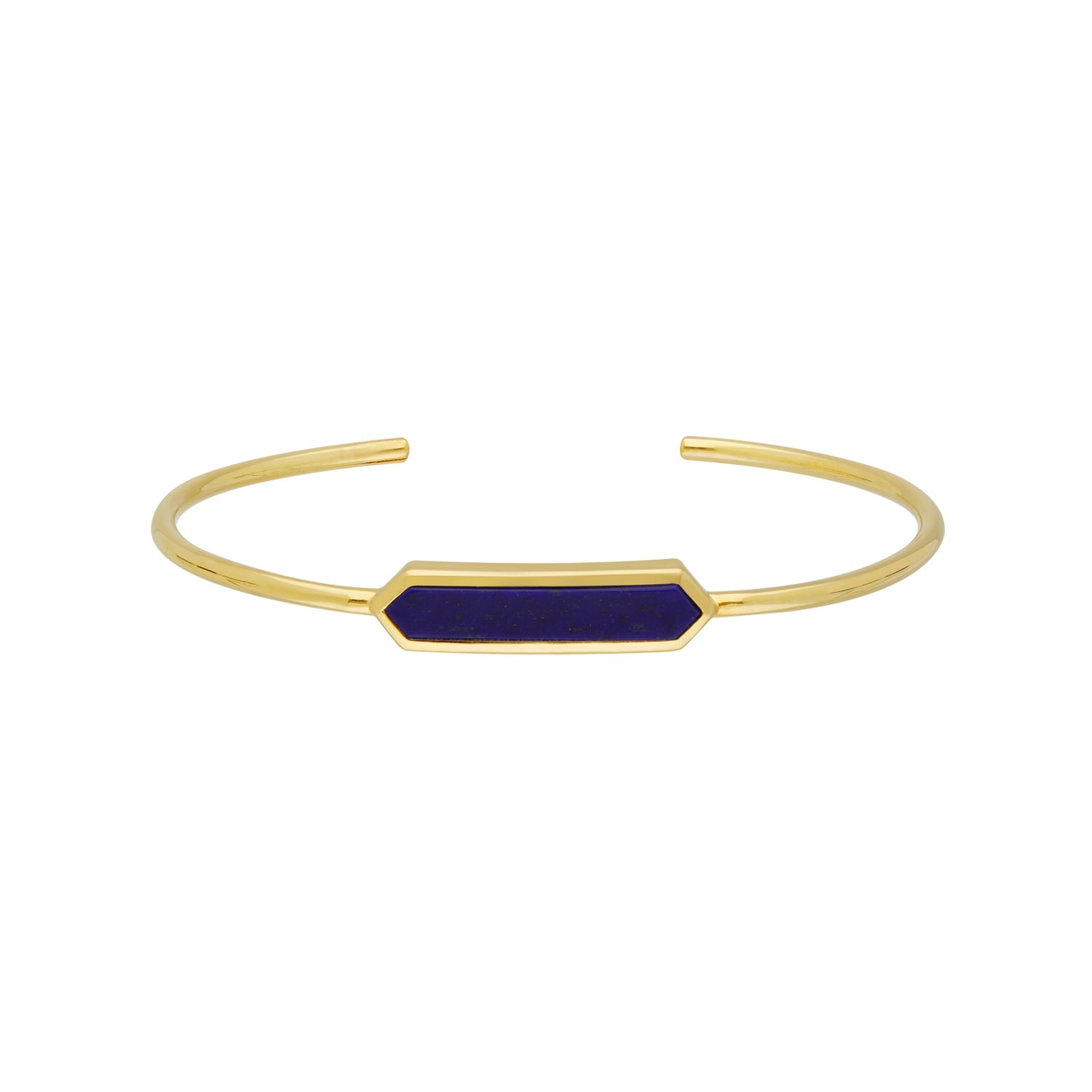 Women’s Blue Lapis Lazuli Open Cuff In Gold Plated Sterling Silver Gemondo