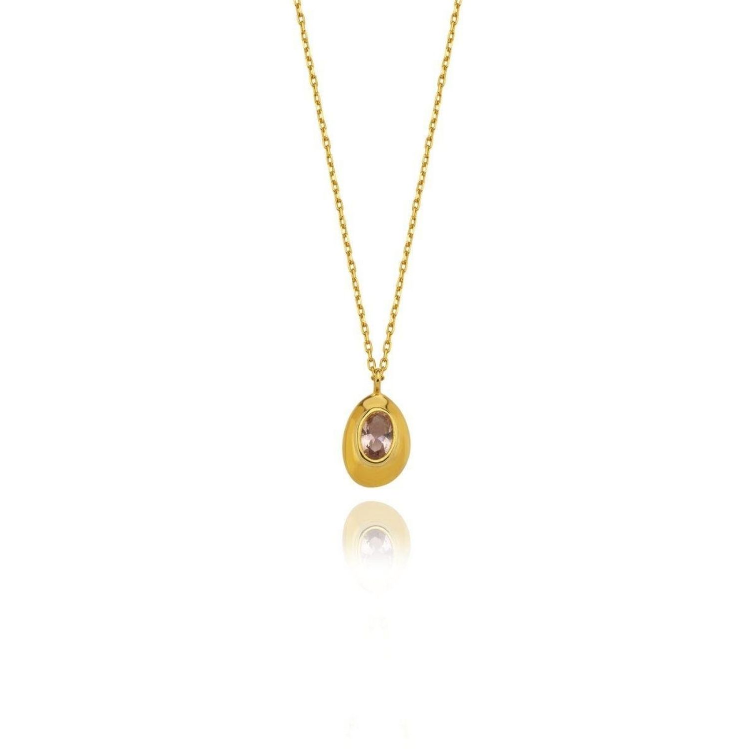 Linya Jewellery Women's Ella Pink Oval Necklace In Pink