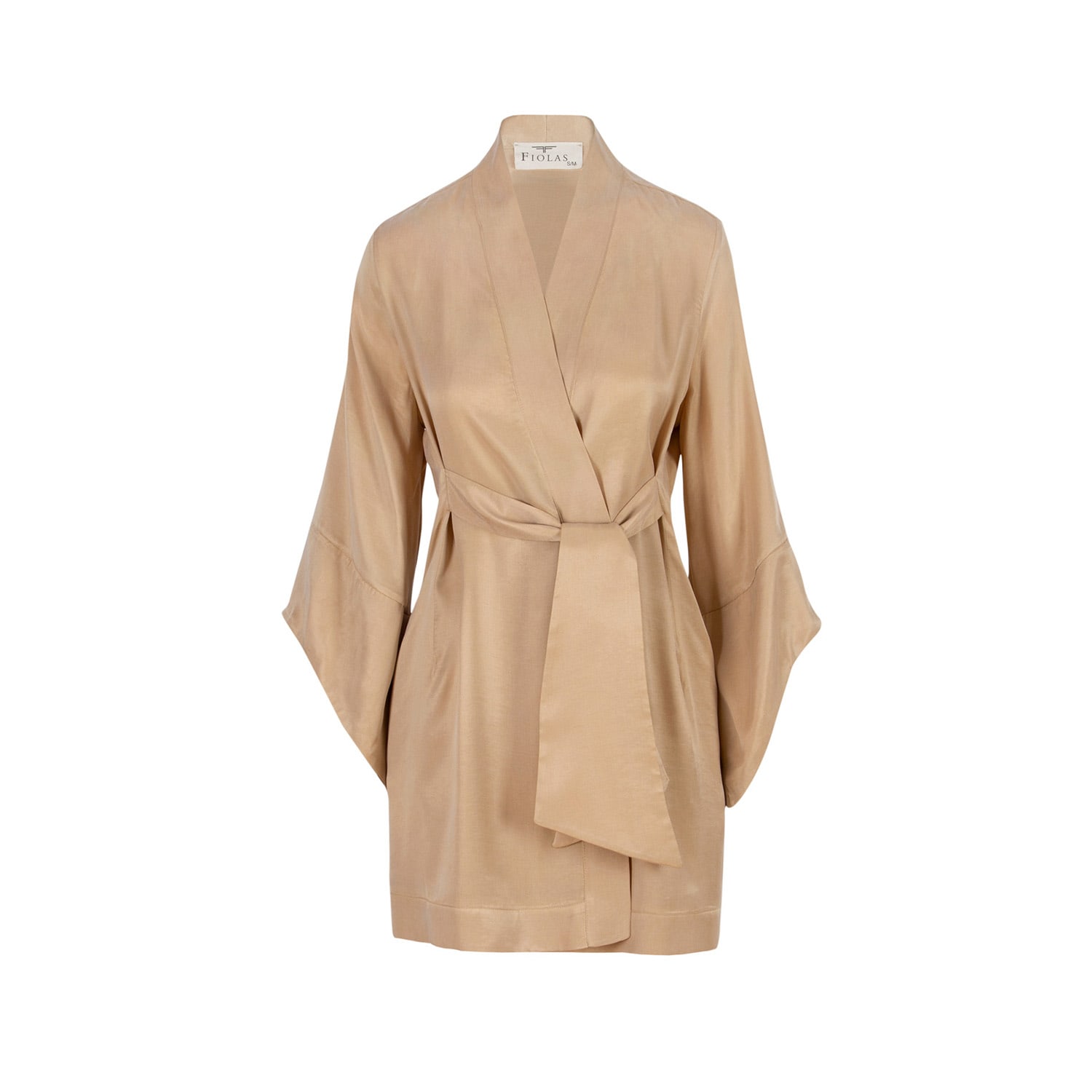 Fiolas Women's Neutrals Vegan Silk Aura Beige Kimono In Beige