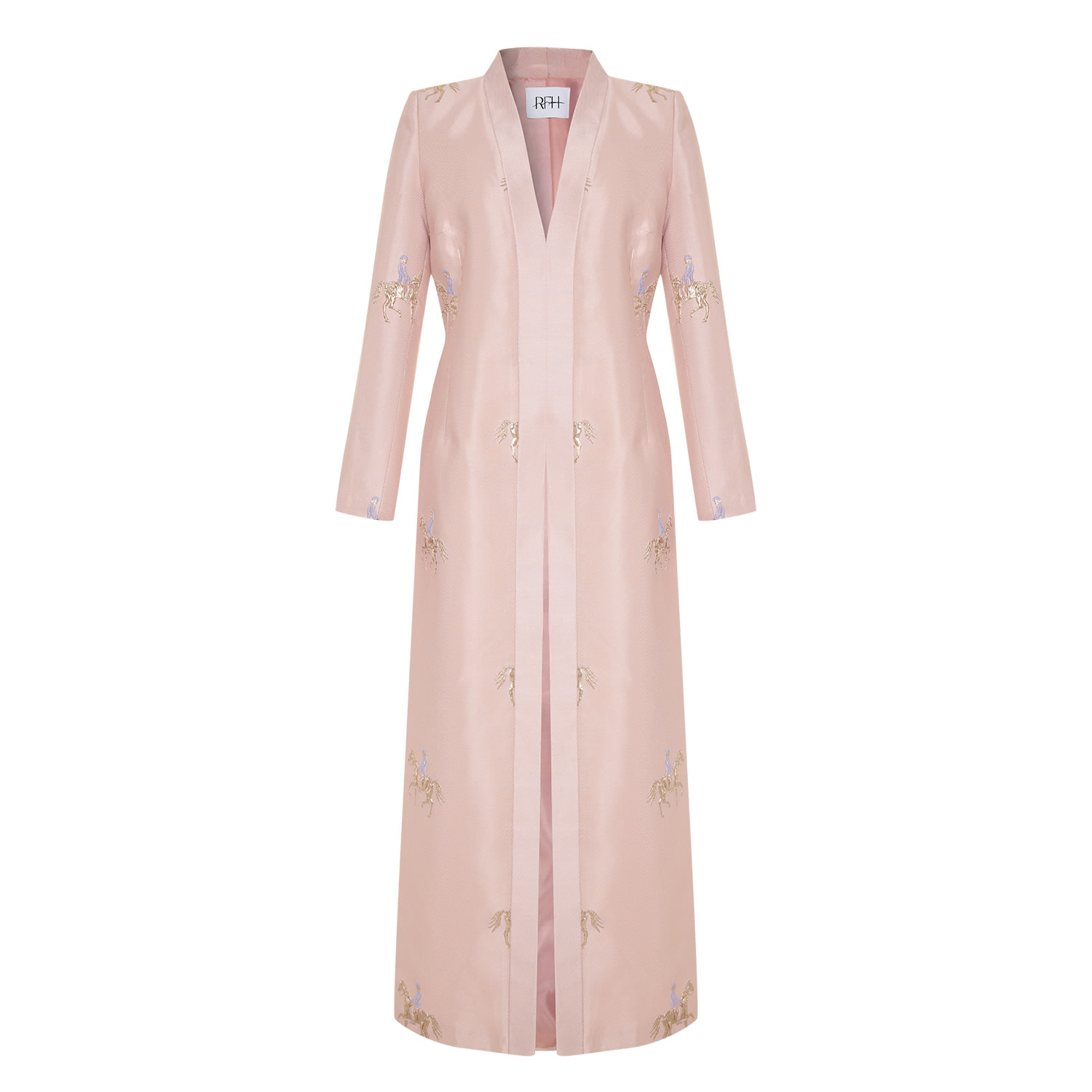Roqaia Fashion House Women's Pink / Purple Horse Baby Pink Kaftan