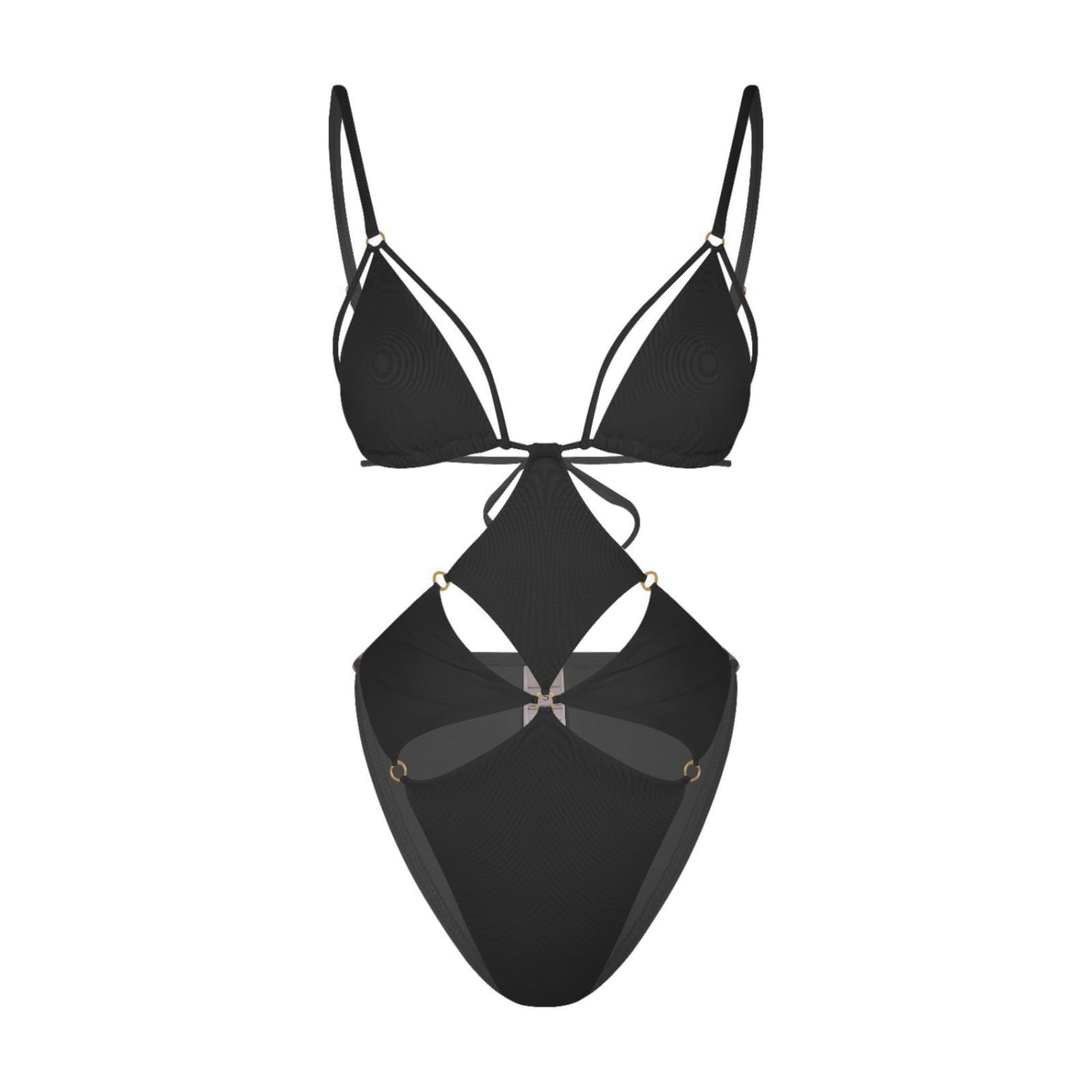 MAHOGANY COAST SWIM WOMEN'S FLIRT DIAMOND CUT-OUT SWIMSUIT IN BLACK