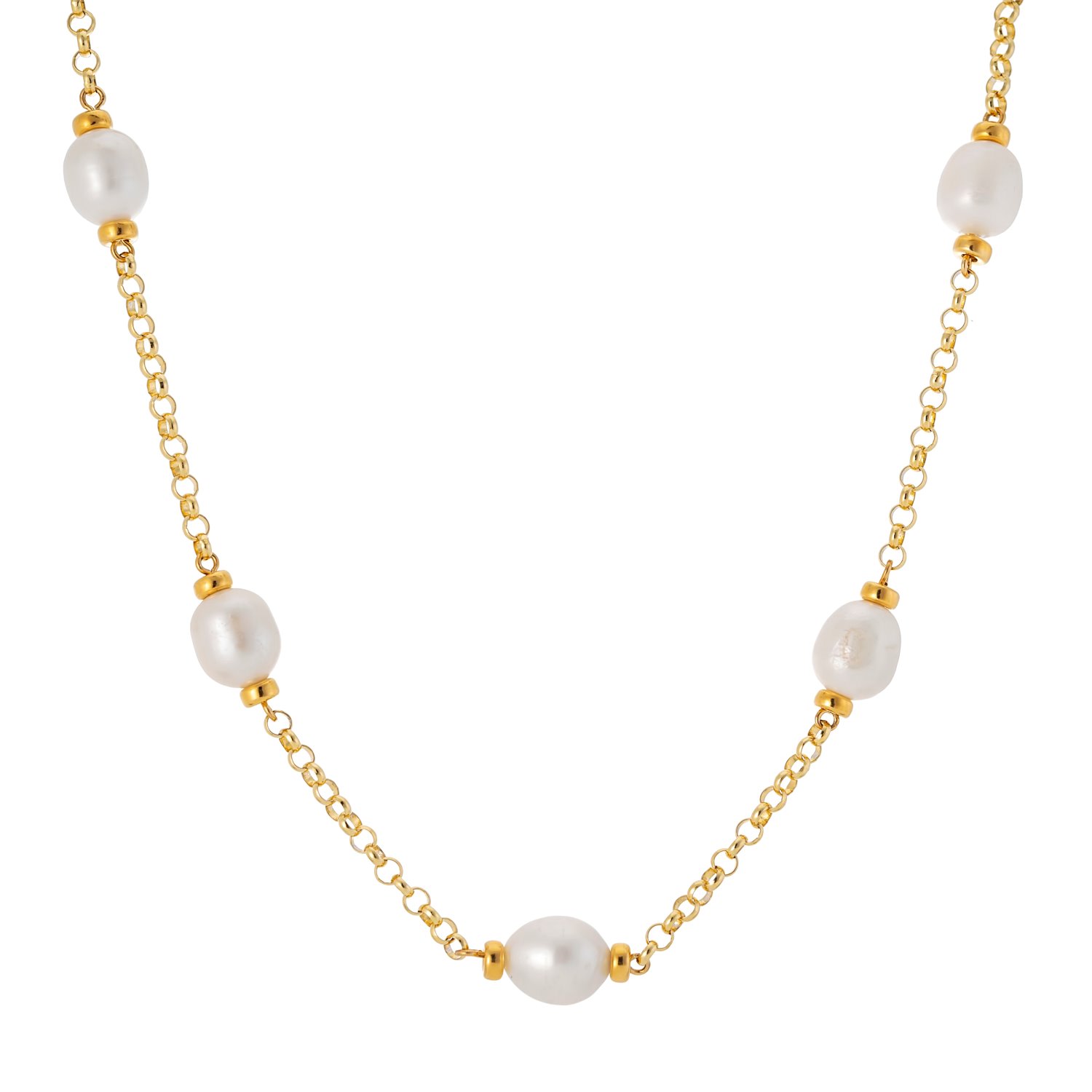 Auree Jewellery Women's White / Gold Courtfield Freshwater Pearl & Yellow Gold Vermeil Necklace