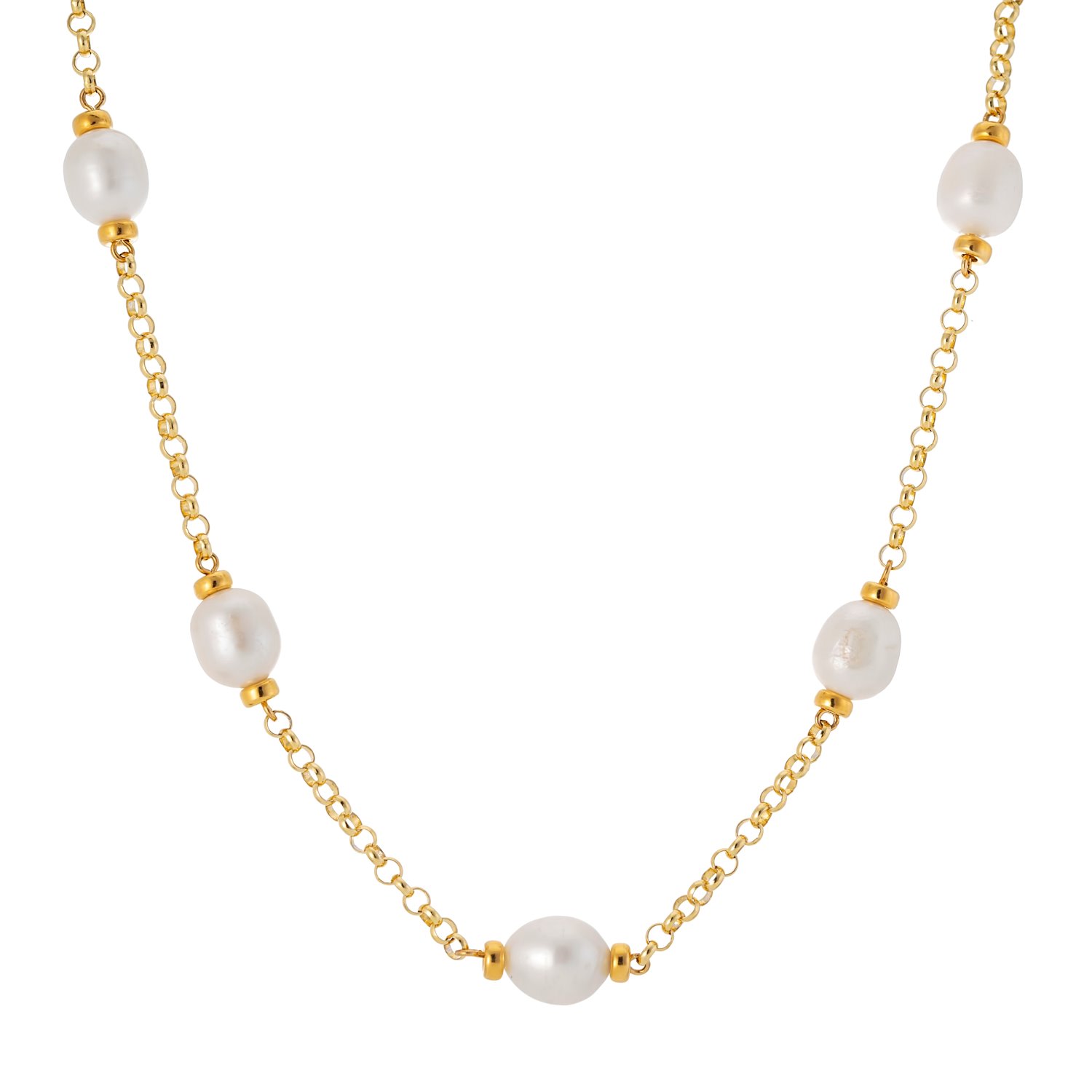 Women’s White / Gold Courtfield Freshwater Pearl & Yellow Gold Vermeil Necklace Auree Jewellery