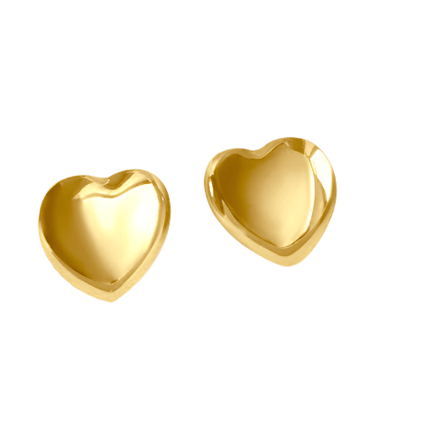 Laura Gray Women's Gold Puffed Heart Earrings