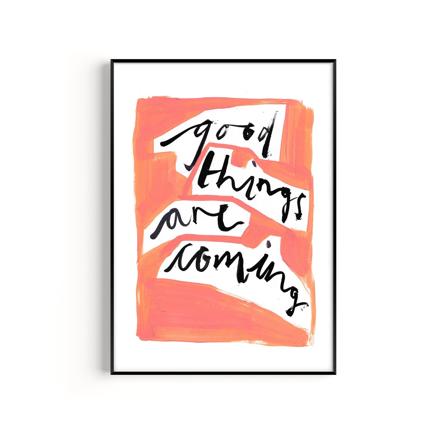 Natalie Cass Art Pink / Purple / Yellow Good Things Are Coming Hand Painted Art Print - A2 In Multi