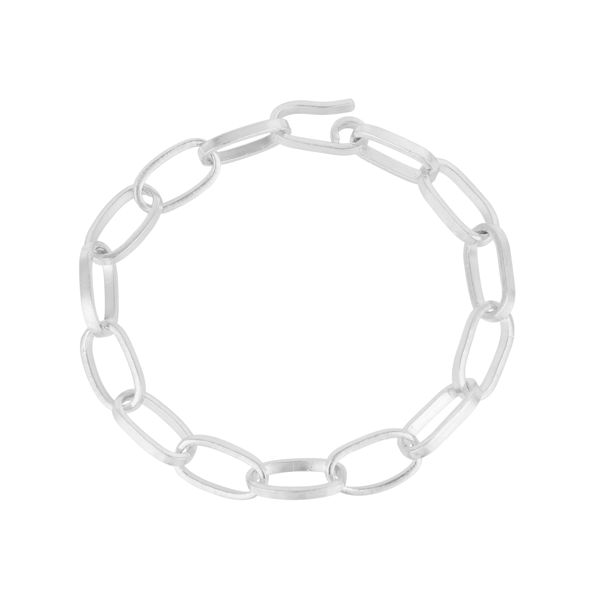 Mejoma Women's Adjustable Large Silver Chain Bracelet In Silver