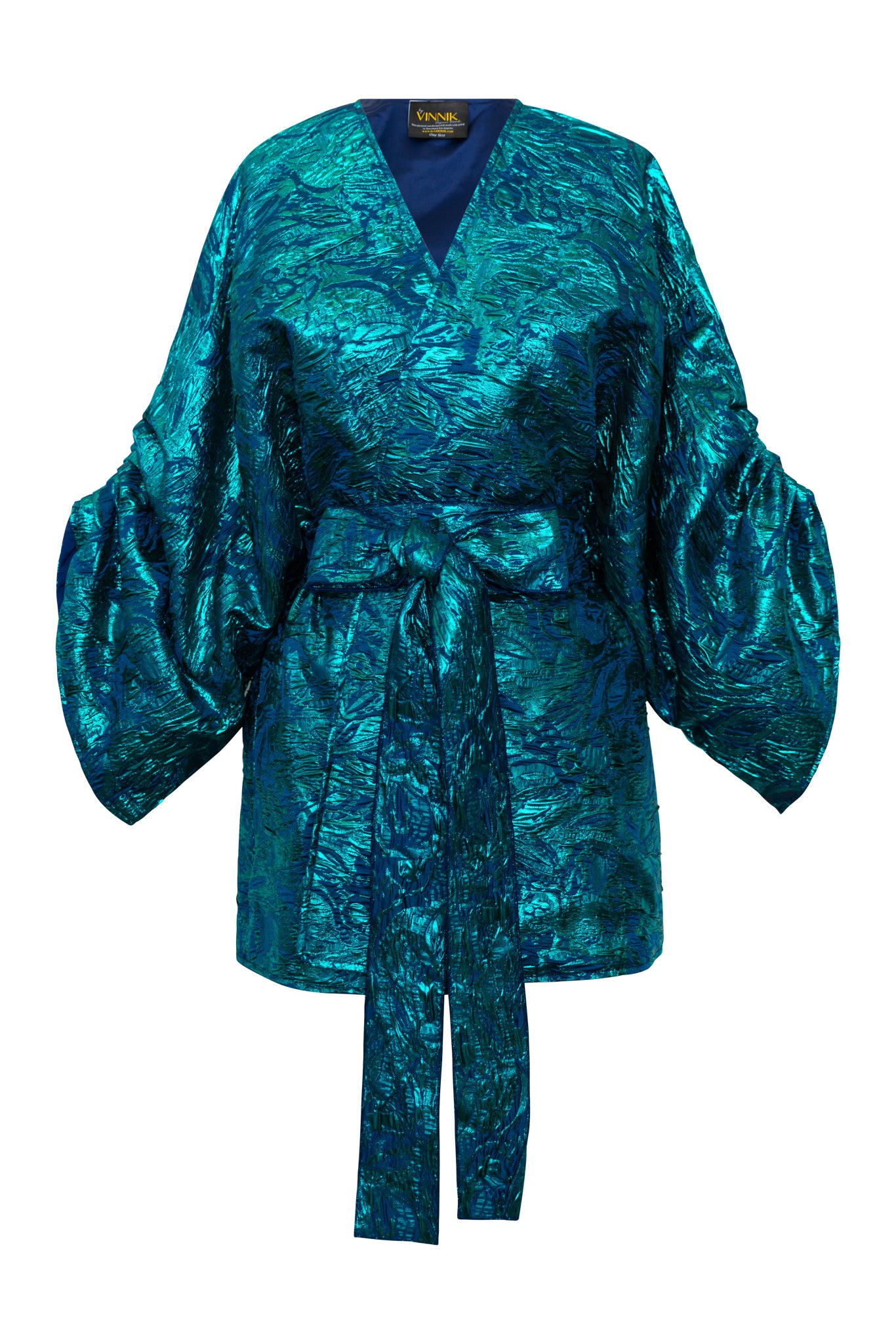 Byvinnik Women's Green / Blue Jacquard Reversible Theater Jacket In Rusalka In Blue