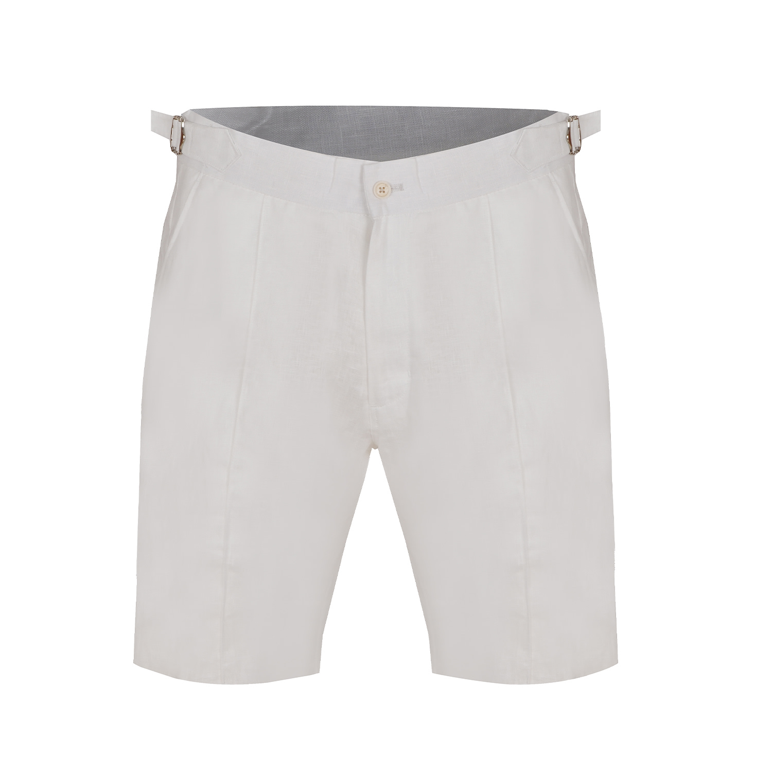 David Wej Men's Hugo Linen Short With Side Adjuster - White