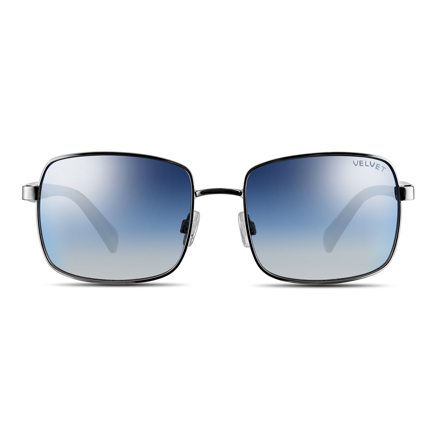 Velvet Eyewear Women's  Navigator Sunglass Style - Ruby- Silver
