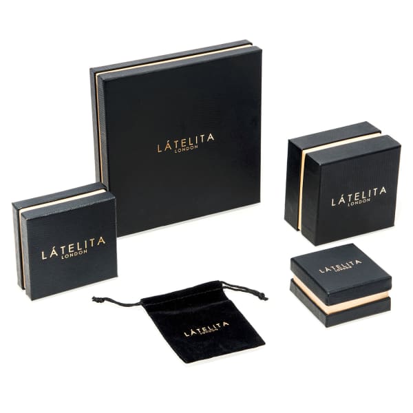 Latelita London Pisa Mini Teardrop Bracelet Rosegold Rose Quartz