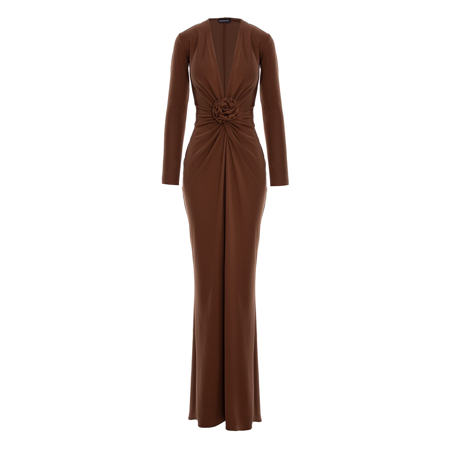 knee length dresses for ladies Soft Knit Jersey Maxi Dress Chocolate L main image 0
