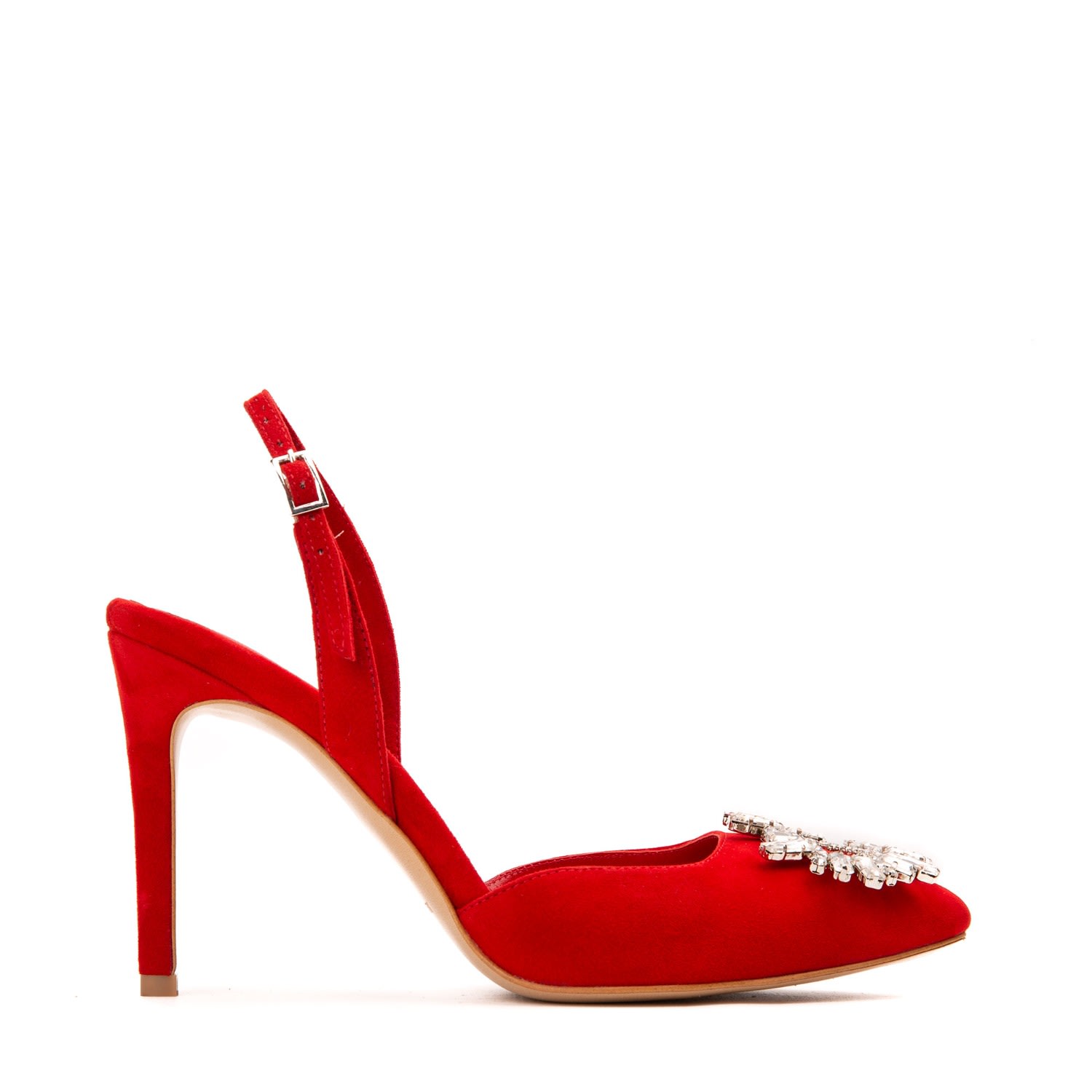 Women’s Alice Red Shoes With Crystal Brooch 2 Uk Ginissima