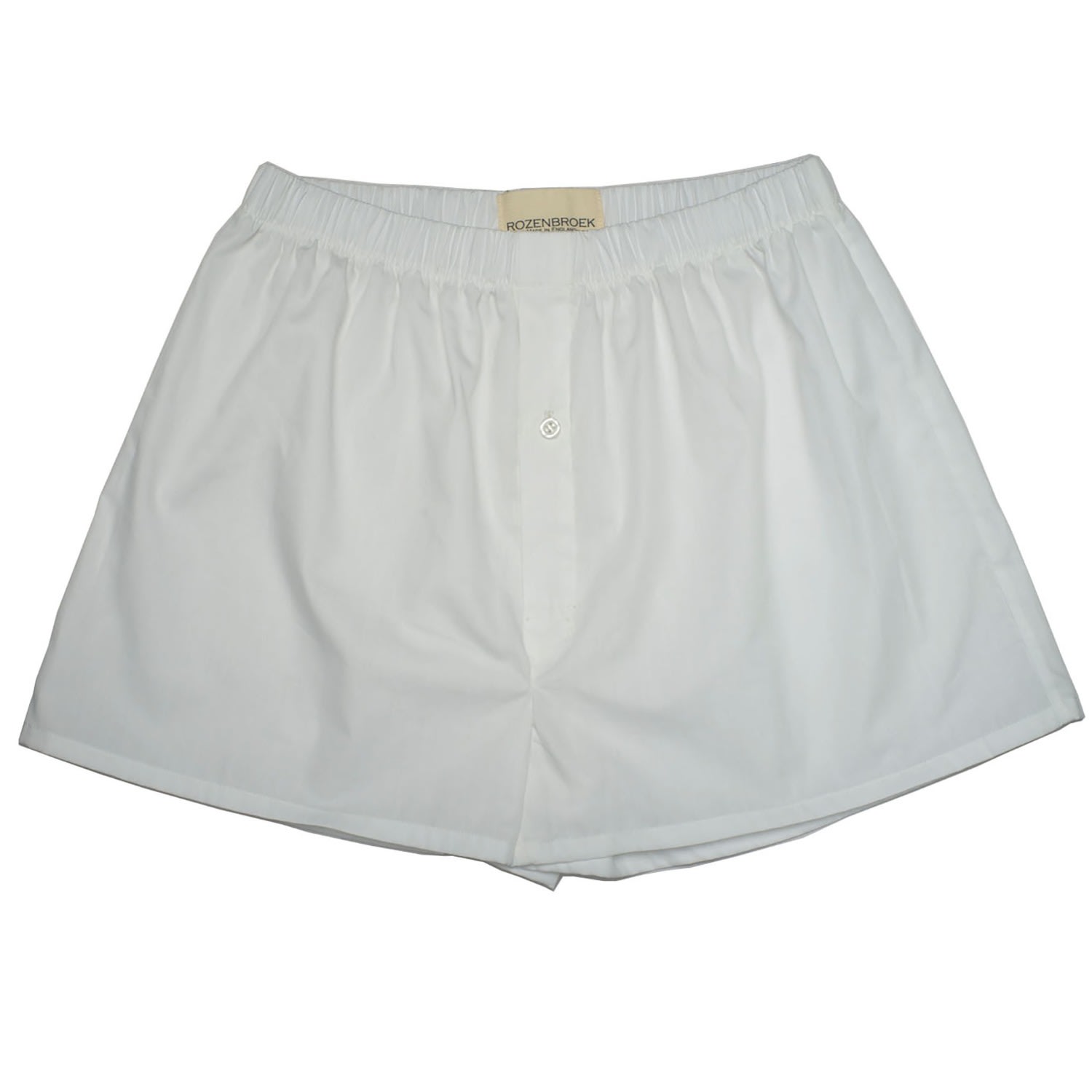 Men’s Organic Cotton Poplin Boxer In White Extra Large Rozenbroek