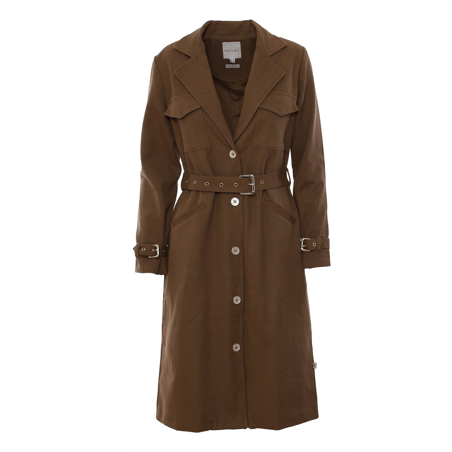 Women’s Green The Halah Trenchcoat In Olive Large Imaima