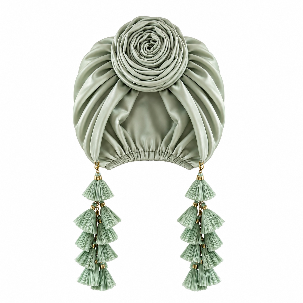 Women's Green Edith Mint Chacha Turban | One Size | Julia Clancey