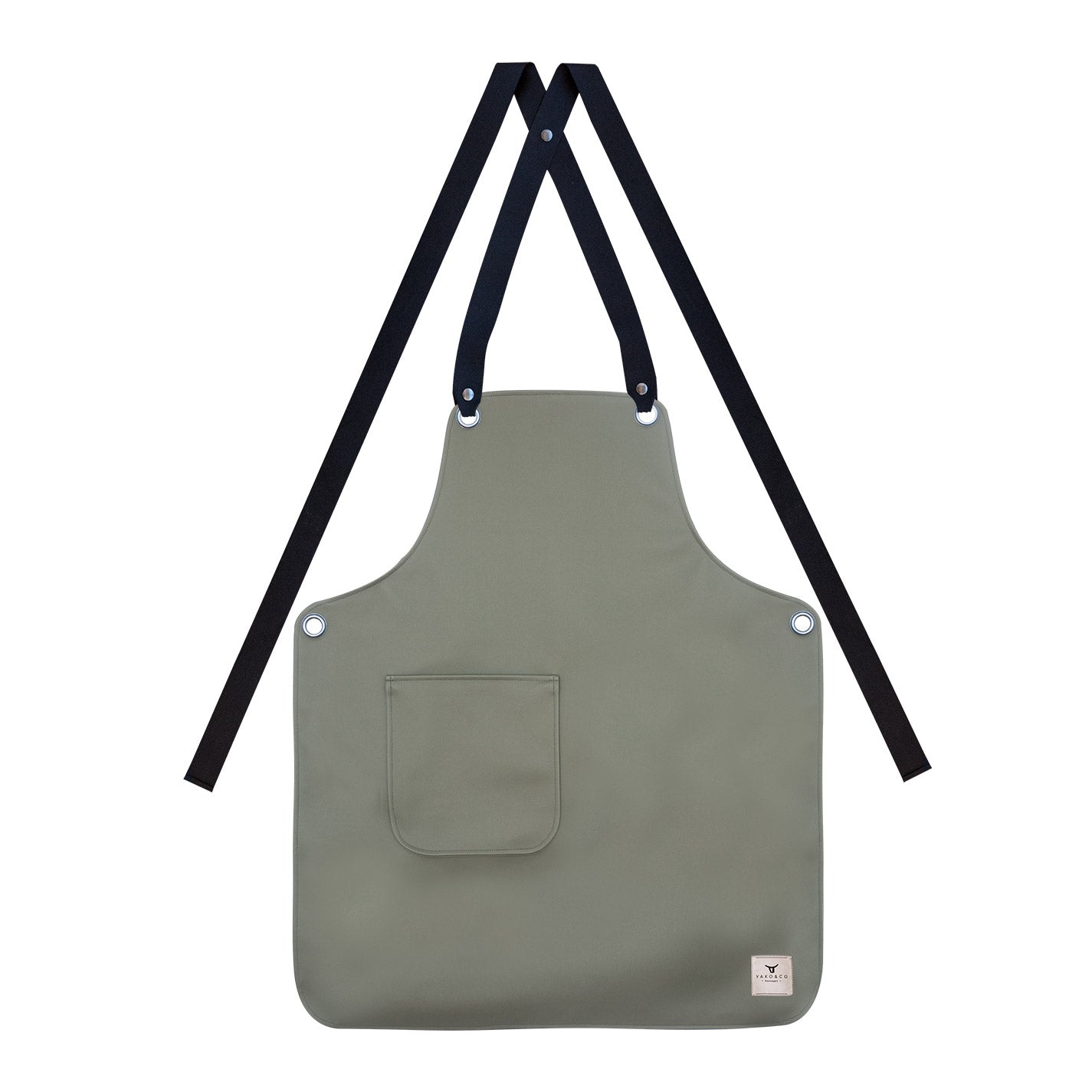 Yako&co Minimalist Vegan Leather Gardening Apron, Moss Green In Green