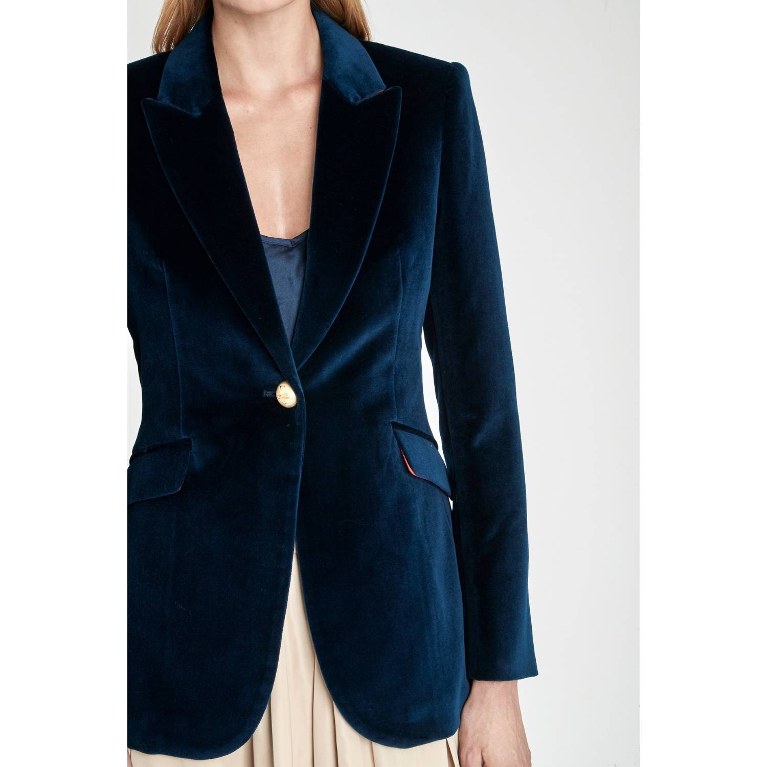 The Extreme Collection Women's Blue Paris Velvet Sapphire Blazer In Blue