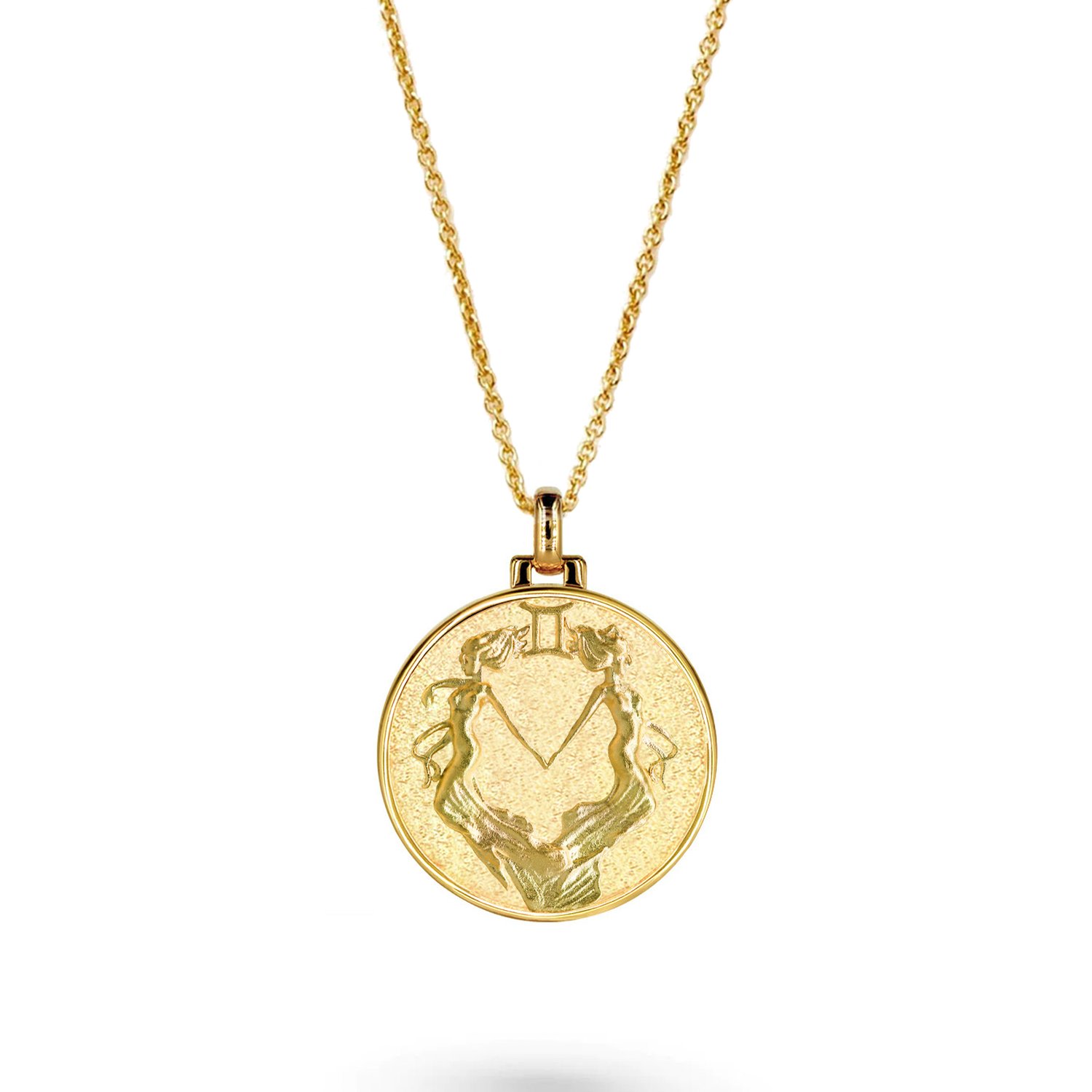 Vermaye Switzerland Women's Gold Gemini Necklace Vermeil Cablechain In Gold