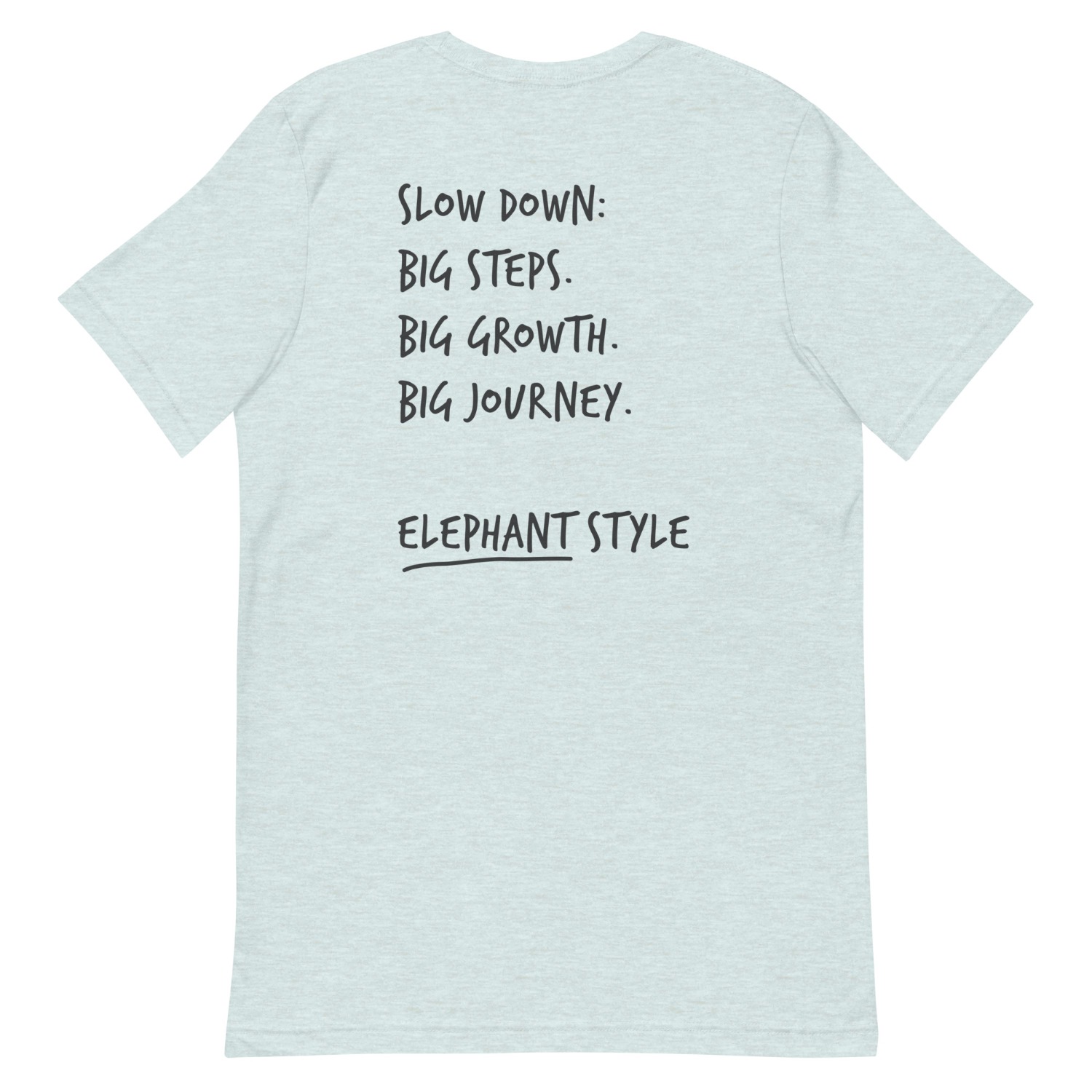Anchor & Crew Heather Ice Blue Think Ocean Elephant Aspirations Cotton Embroidered T-shirt - Women In Blue