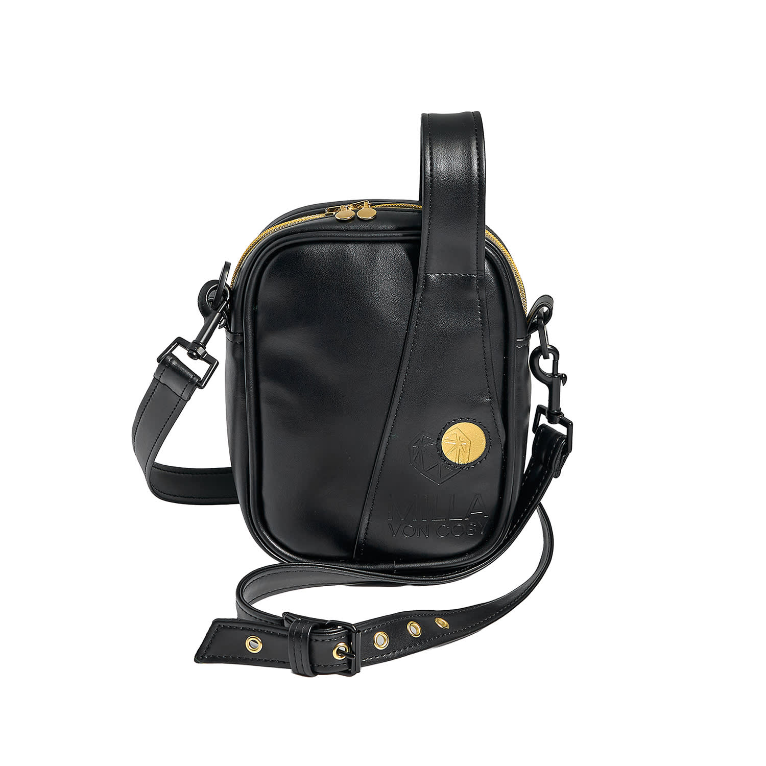 Women's Gold / Black Crossbody Bag Flex Black | Milla Von Cosy
