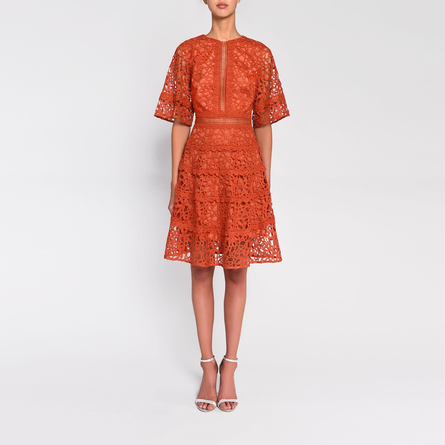 orange work dress