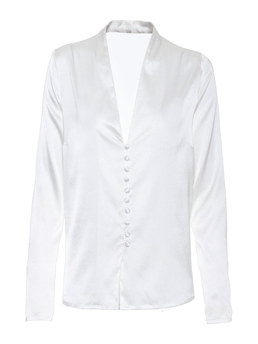 Women’s White Beatrice Blouse Medium Helene Galwas